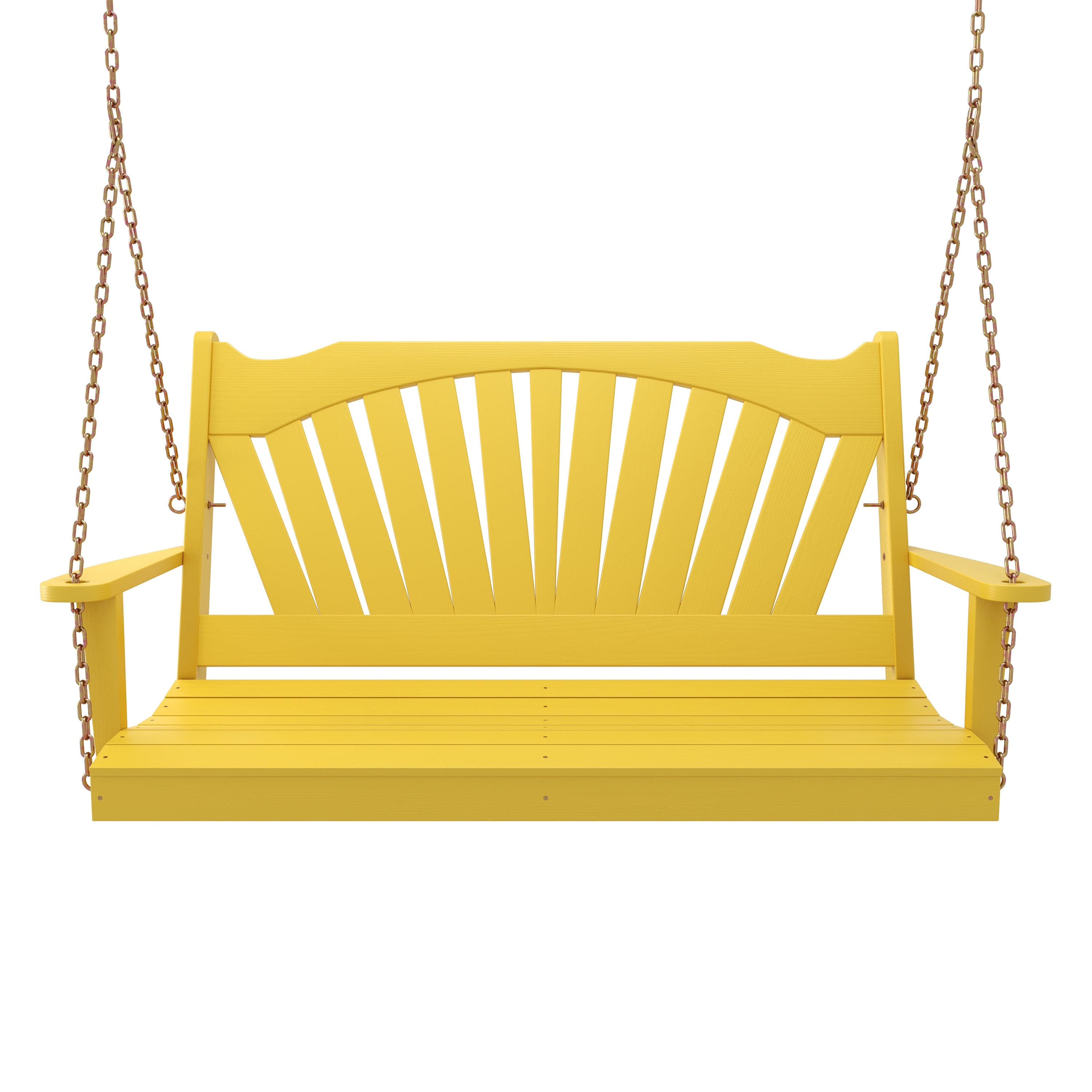 Keystone Amish Co. 4-Foot Yellow Sunburst Porch Swing - Perfect for Outdoor Relaxation in Gardens, Patios & Backyards