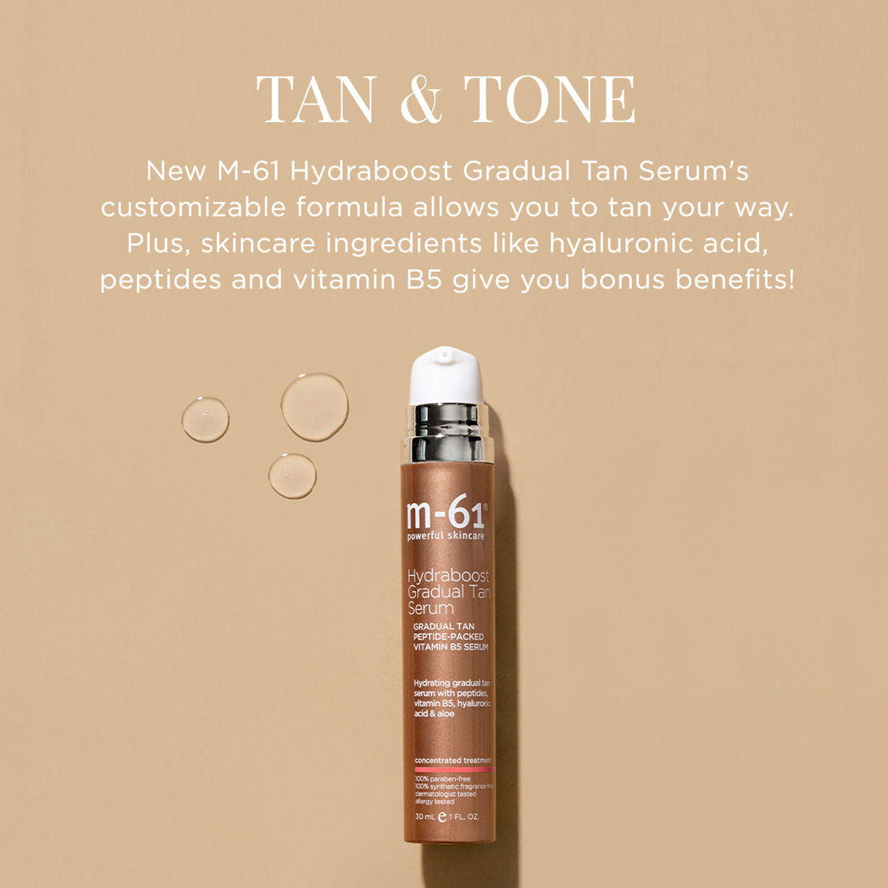 Hydraboost Gradual Tan Serum - Natural Self Tanner for a Sun-Kissed Glow | Perfect for Face & Body | Achieve a Healthy Tan at Home or Before Vacation