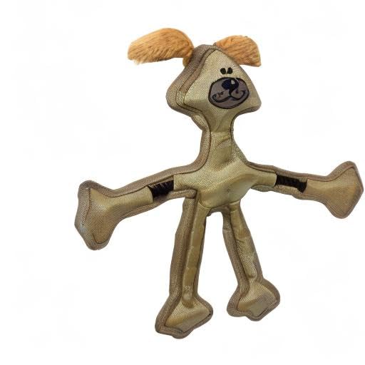 Multipet Skele Dog Rope Toy - Durable Nylon Tug of War Chew Toy with Squeaker - Interactive Fetch & Toss Play for Small Medium Large Dogs - Perfect for Indoor Outdoor Playtime (15 Inch, Tan)