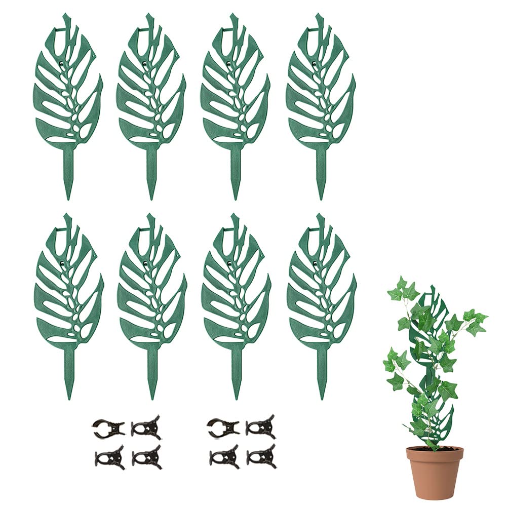 8 Pack Monstera Plant Trellis for Indoor Climbing Plants - 10.4 Inch Stackable Small Trellis for Potted Houseplants, Mini Garden Support for Monstera, Pothos & Ivy - Perfect for Home Decor, Office Plants & Vertical Gardens