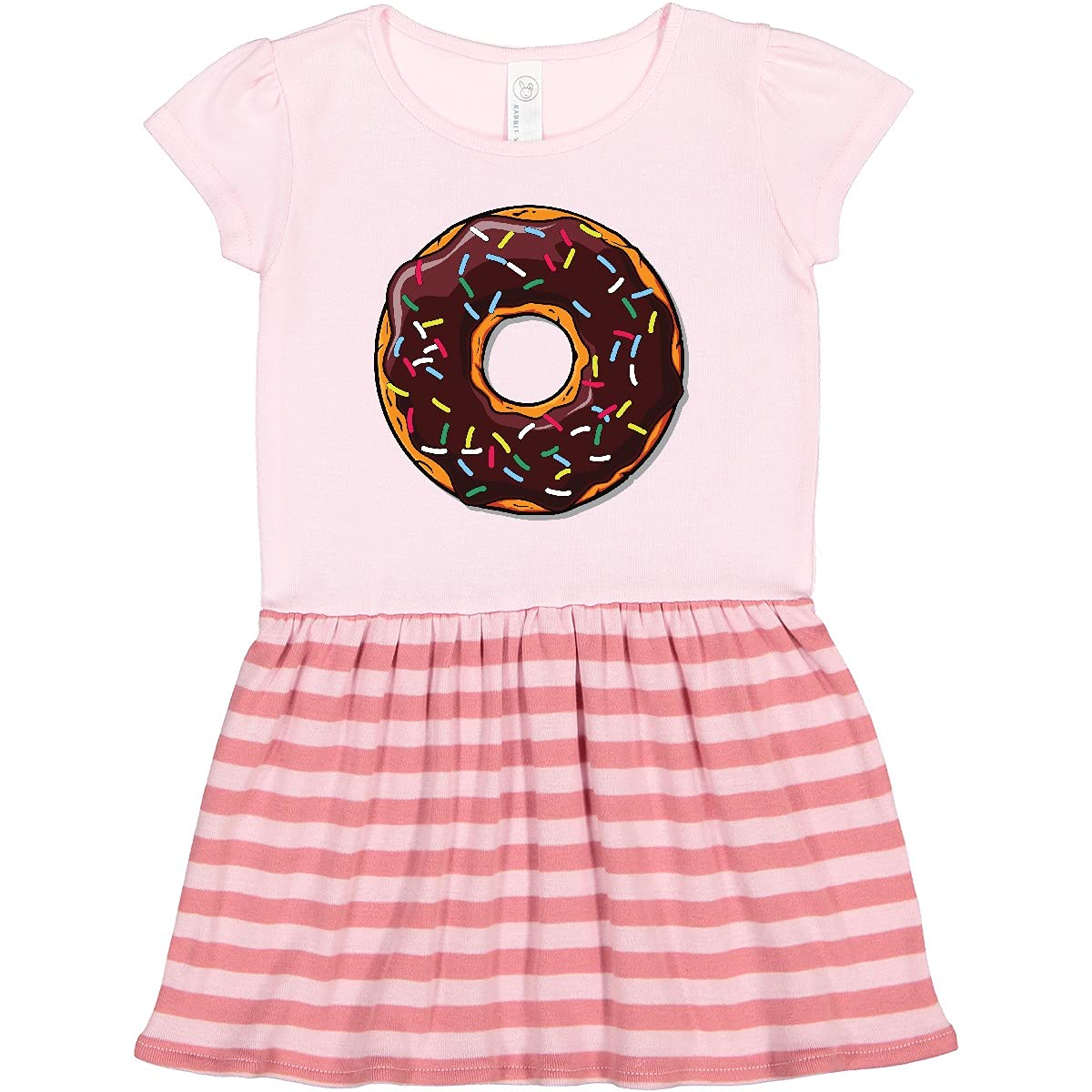 Inktastic Chocolate Donut with Sprinkles Toddler Dress - Cute Donut Print Girls Outfit for Birthday Party & Casual Wear
