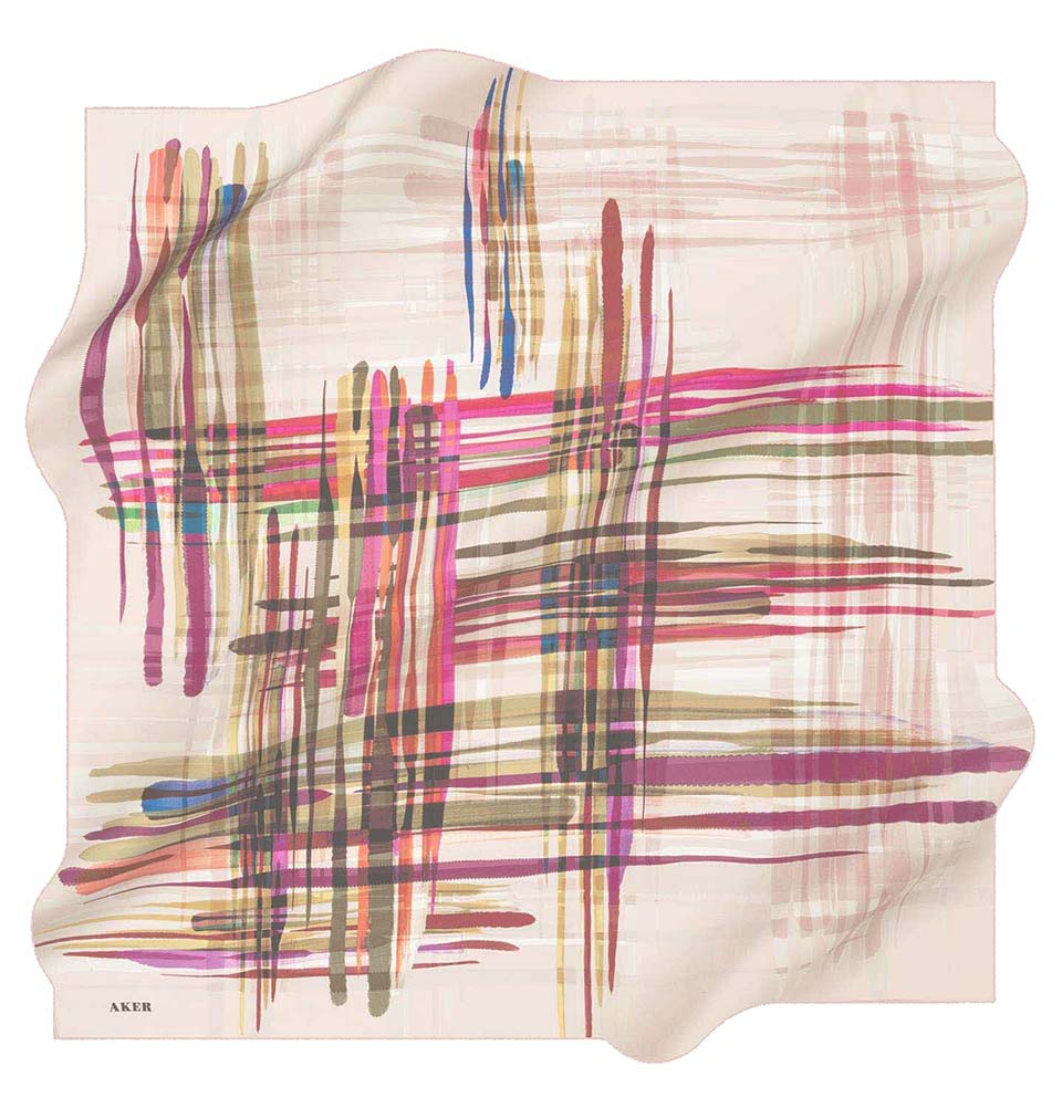 Aker Silk Cotton Patterned Square Scarf #8061 491 - Stylish Fashion Accessory for Women, Perfect for Office, Travel and Special Occasions