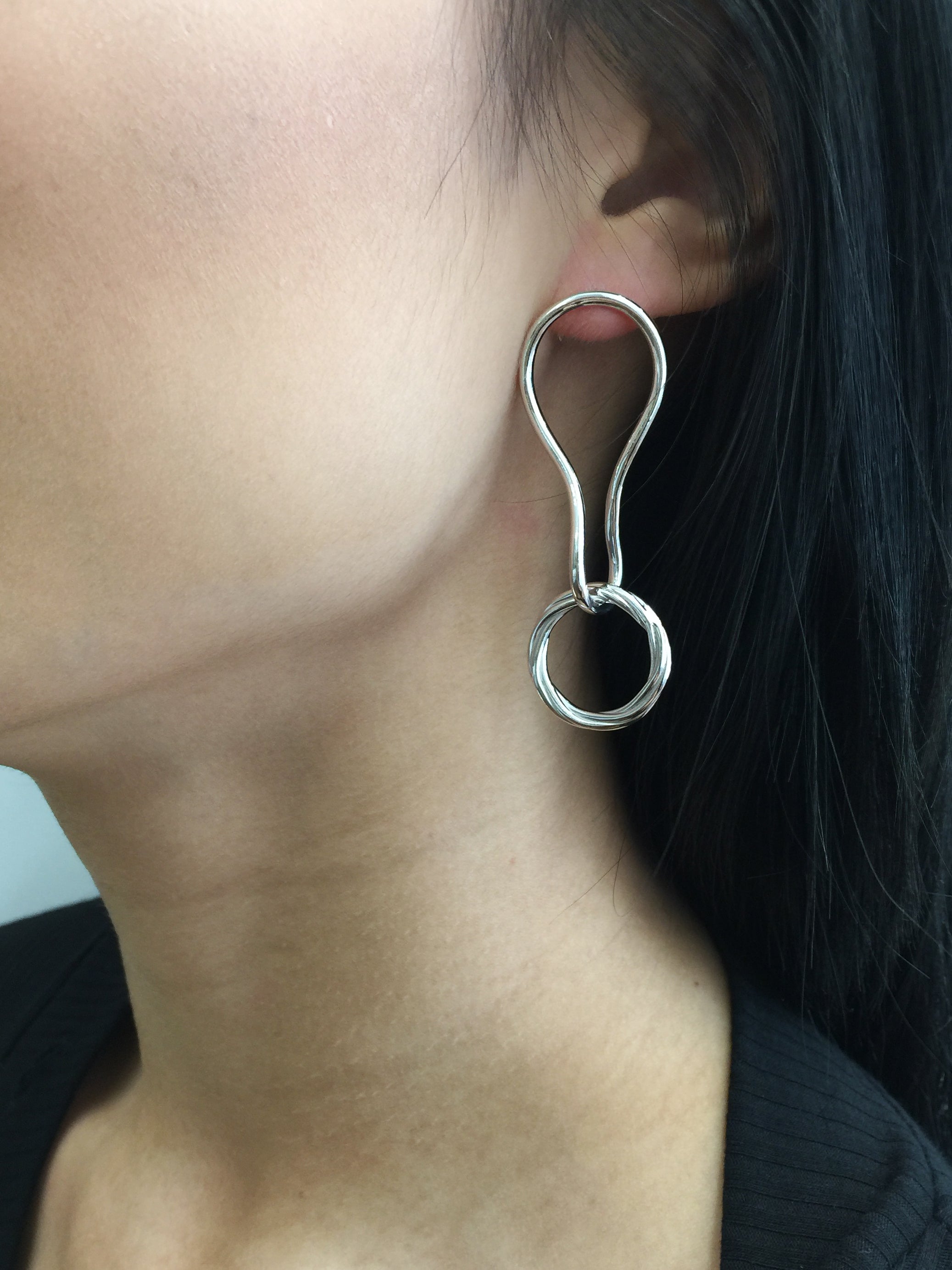 Alvilda Sterling Silver Earrings for Women - Elegant Dangle Hoop Earrings for Everyday Wear & Special Occasions
