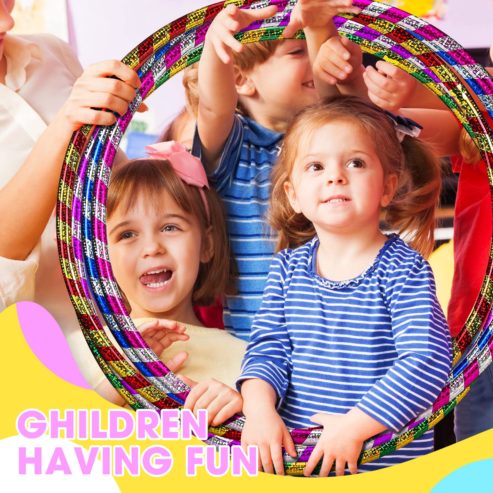 Kathfly Glitter Weighted Exercise Hoop for Kids & Adults - Fitness Hula Circle for Sports, Pilates, Workout & Weight Loss - Durable Plastic Hula Ring for Indoor/Outdoor Play & Exercise