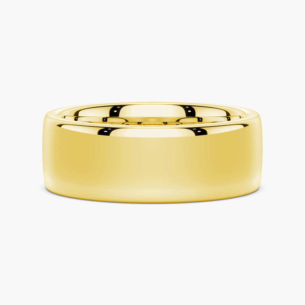8mm Classic High Polished Flat Surface Men's Wedding Band Ring - Durable Tungsten Carbide Comfort Fit for Grooms, Engagements & Anniversaries - Perfect for Everyday Wear & Special Occasions