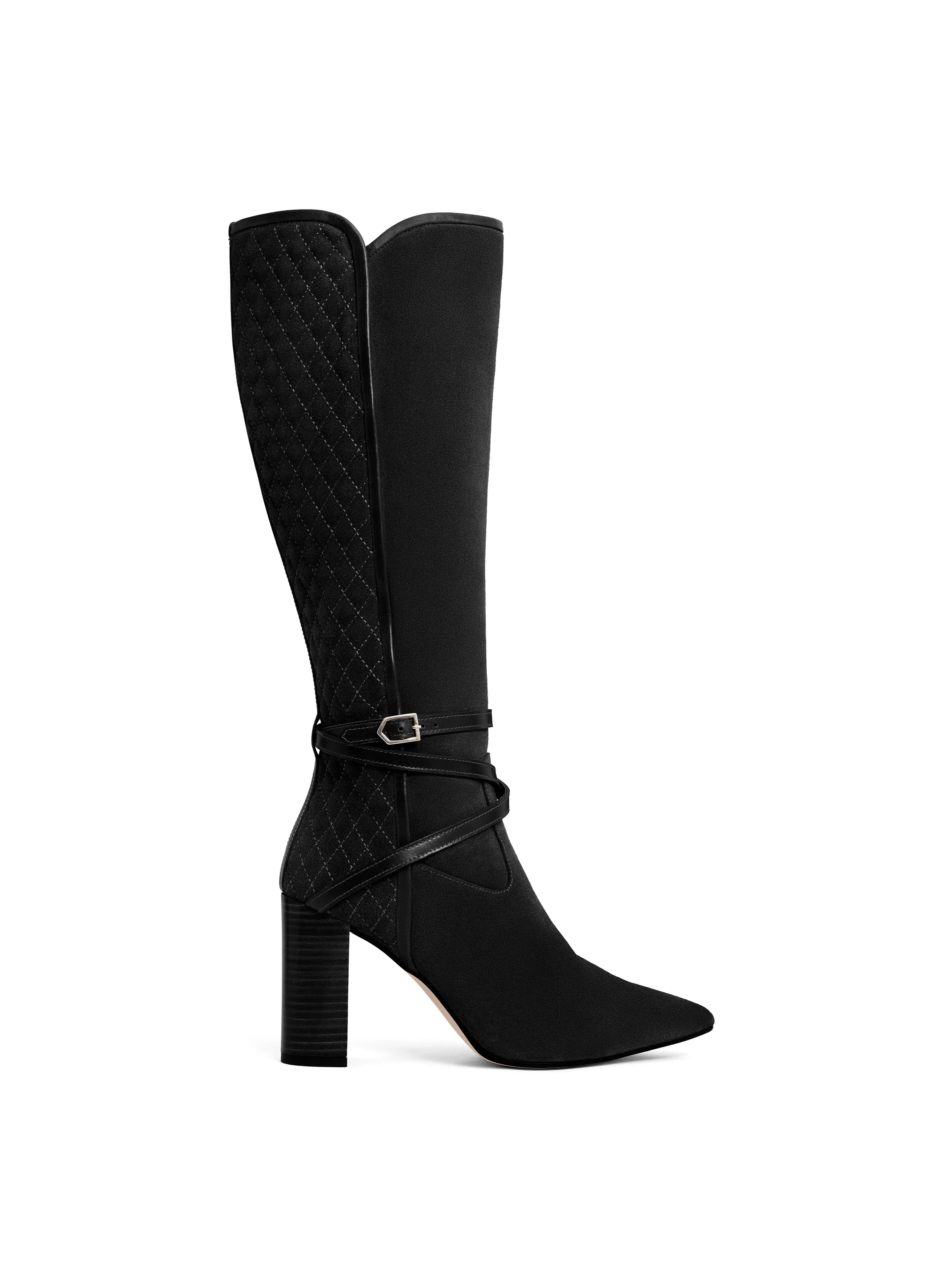 Black Suede Knee High Boots for Women - Elegant & Comfortable Knee-High Boots for Fall & Winter - Perfect for Office, Party & Casual Outfits