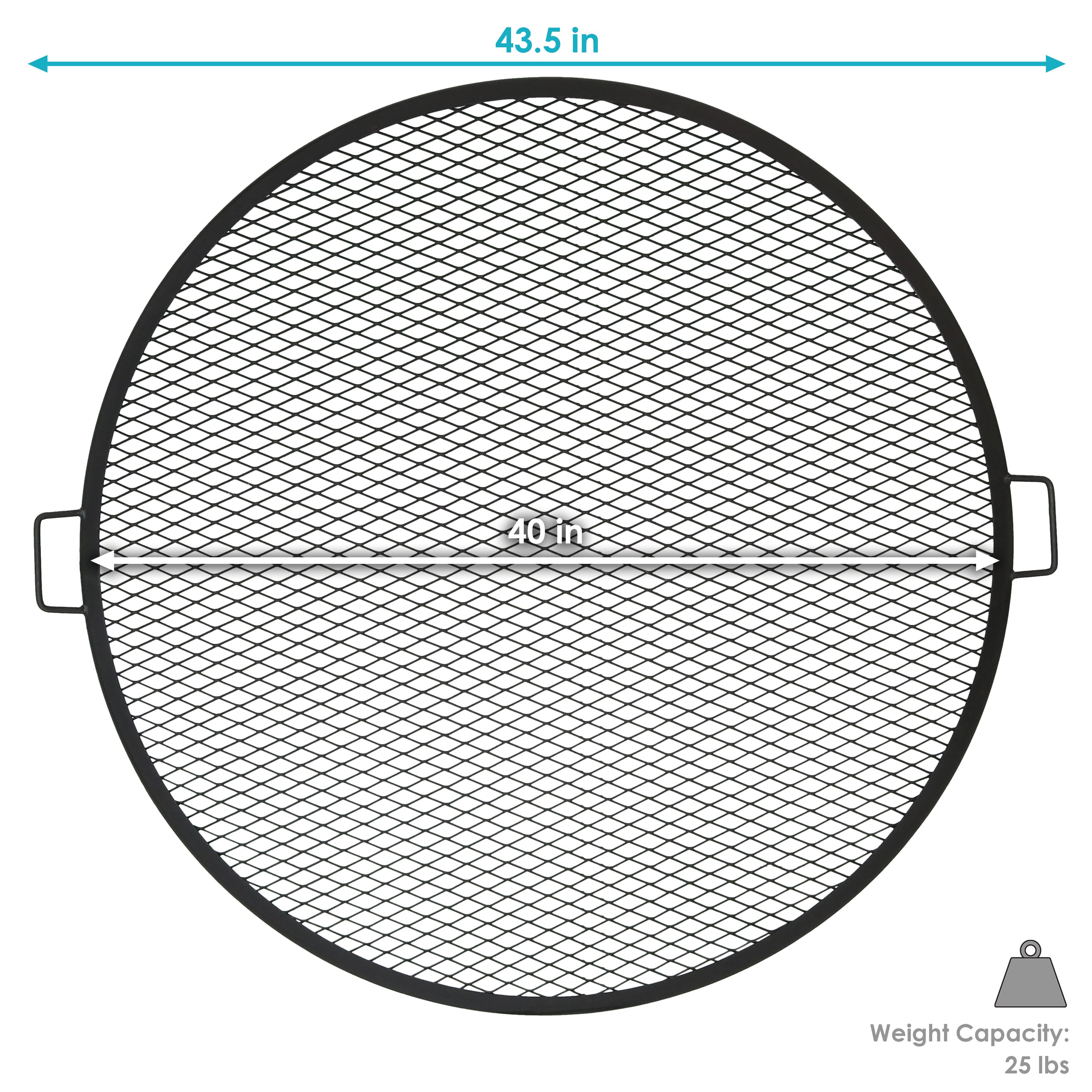 Sunnydaze X Marks Round Cooking Grate - Heavy Duty Campfire Grill for Outdoor BBQ, Picnics & Backyard Grilling - Perfect for Camping, Tailgating & Patio Parties