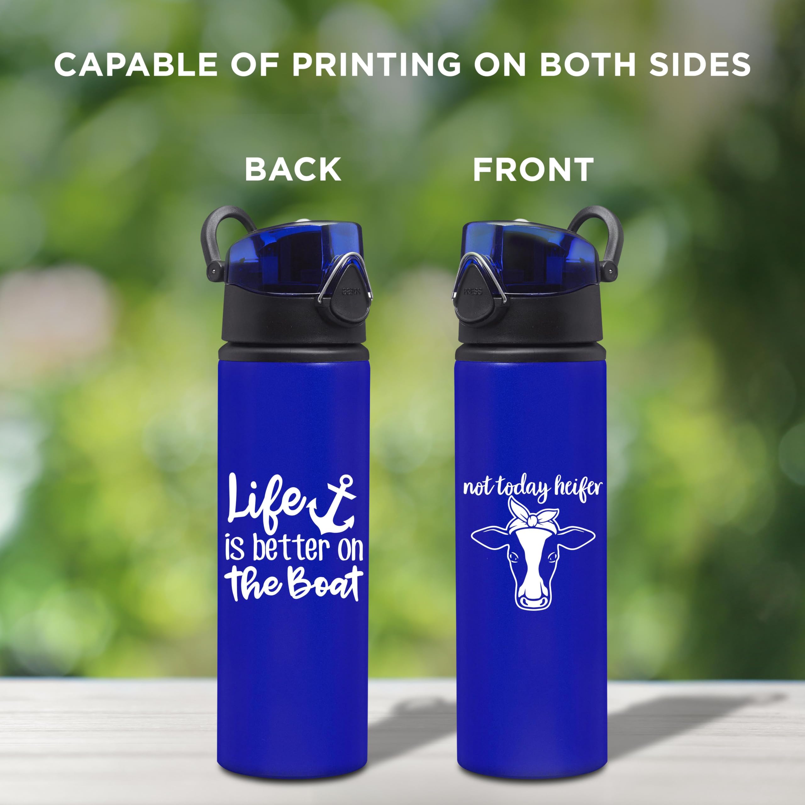 Custom 25 oz Aluminum Water Bottles with Carabiner Clip - Bulk Set of 12 Personalized Refillable Sport Bottles - Ideal for Gym, Hiking, Cycling & School - Blue - Perfect for Outdoor Adventures, Team Events & Corporate Gifts