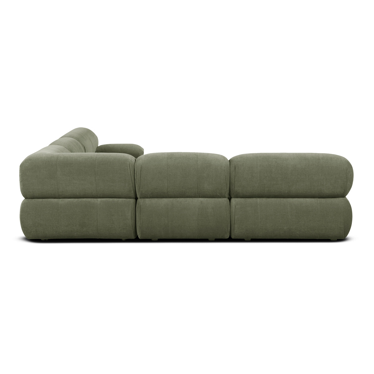 Bowie Textured Velvet Sofa - Olive Green Modern 3-Seater Couch for Living Room, Lounge & Apartment Decor (3 x 2 Feet)