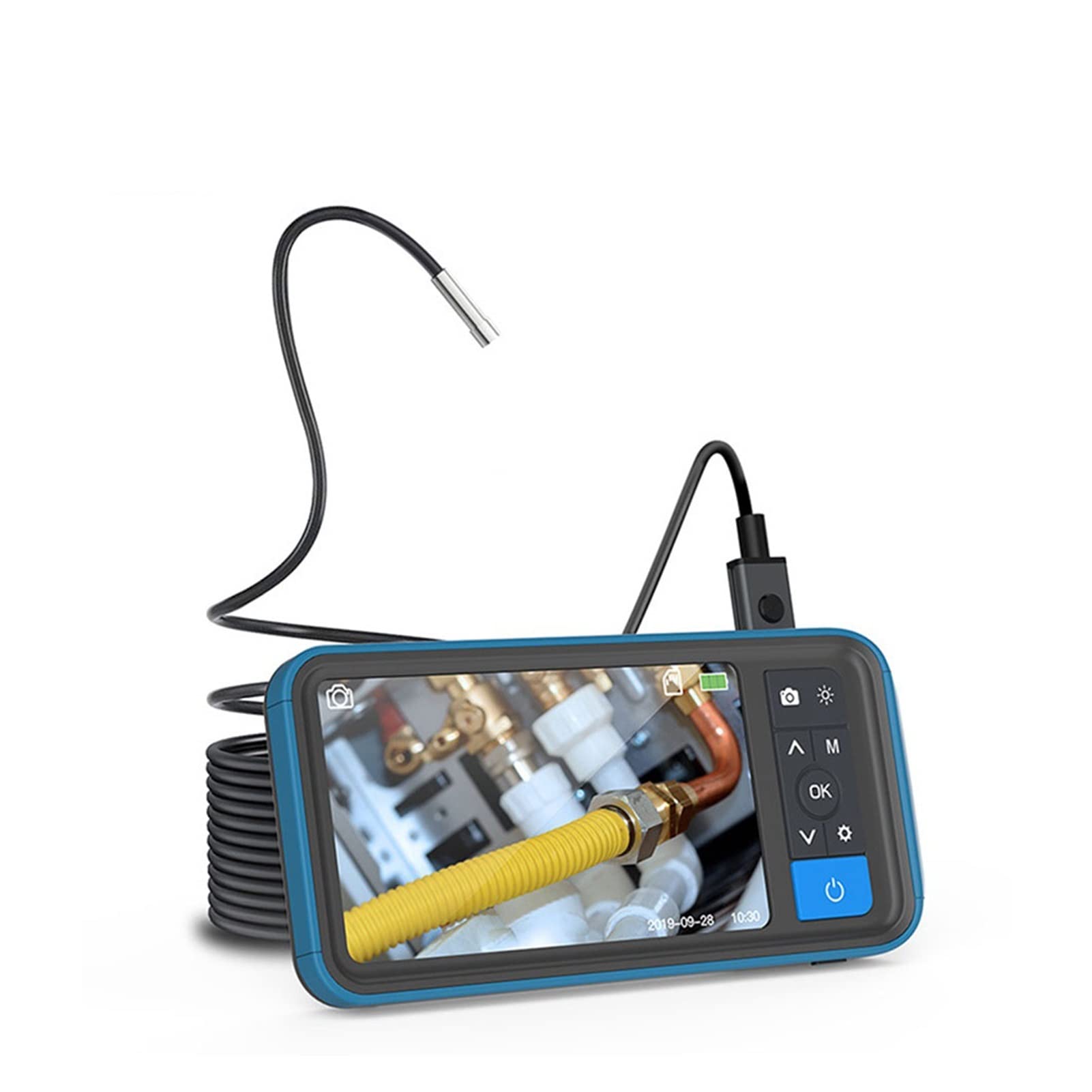 4.5 Inch IPS Screen HD Industrial Endoscope Camera - 5.5mm Borescope with 2.0MP & 6 LEDs for Car Pipe Inspection - 2500mAh Battery Automotive Measuring Tool (Perfect for Plumbing, HVAC, and Engine Diagnostics)