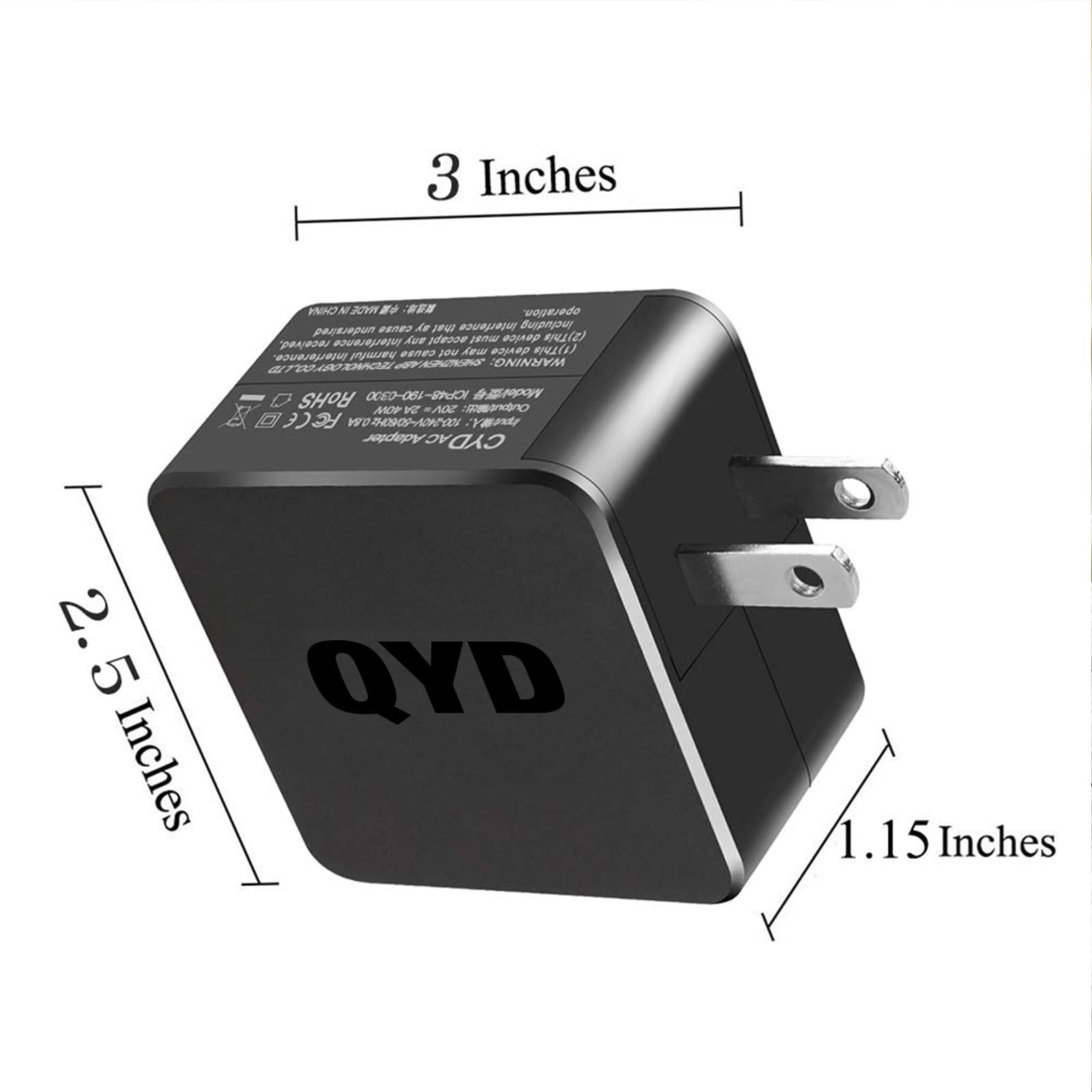 65W Laptop Charger Power Adapter Replacement for Lenovo IdeaPad 710s/510s/310/110/100s/D330/S145/C340/S340/S130/S540/S530 - Compatible with Multiple Lenovo Models - Fast Charging AC Power Supply Cord - Perfect for Home, Office & Travel Use