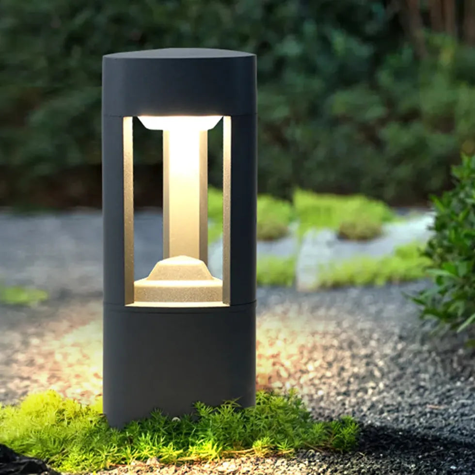 Triangular Black LED Outdoor Bollard Lights - Waterproof Garden Pathway Lighting for Patio, Driveway, and Landscape Decoration