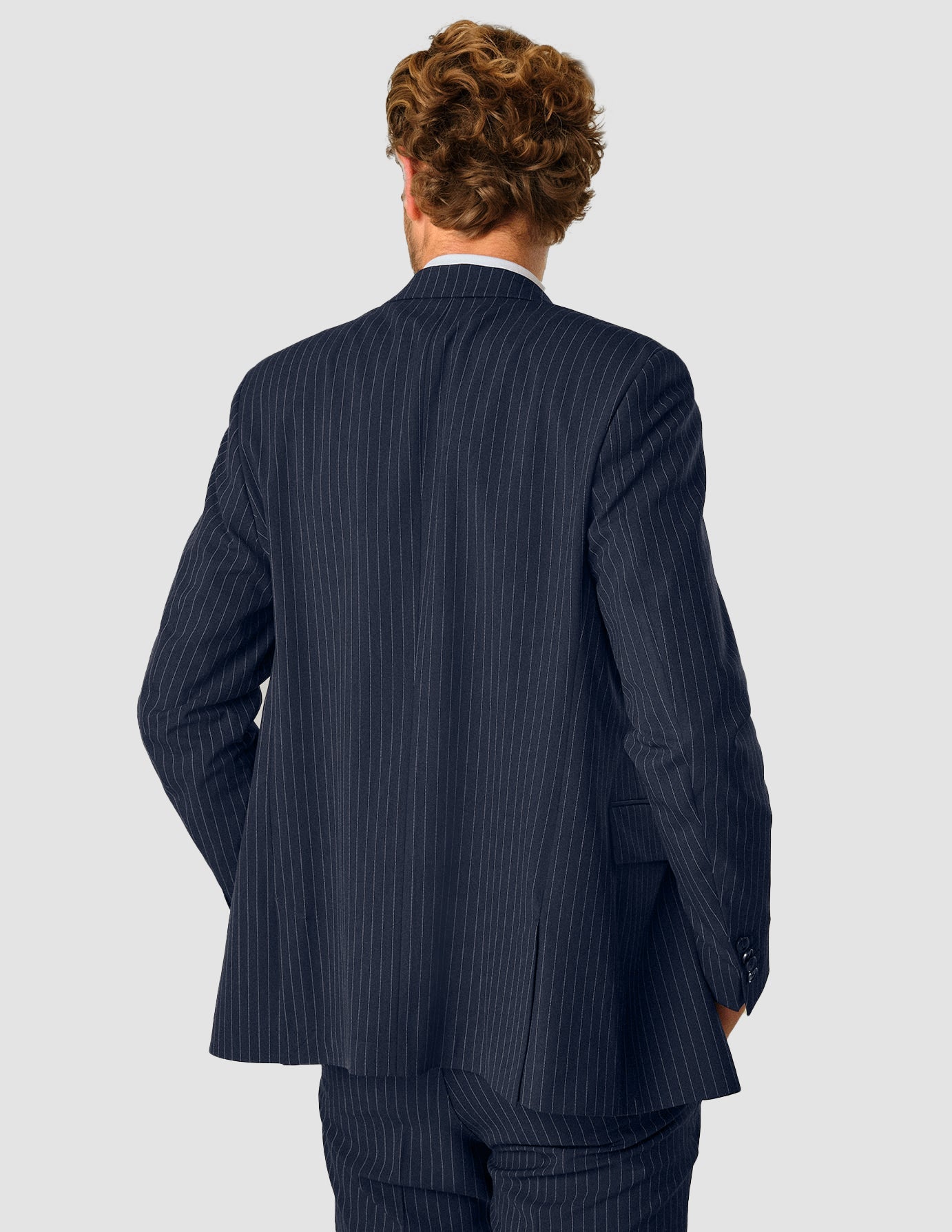Premium Navy Pinstripe Suit for Men - Classic Business Formal Attire - Perfect for Office Meetings, Weddings & Professional Events