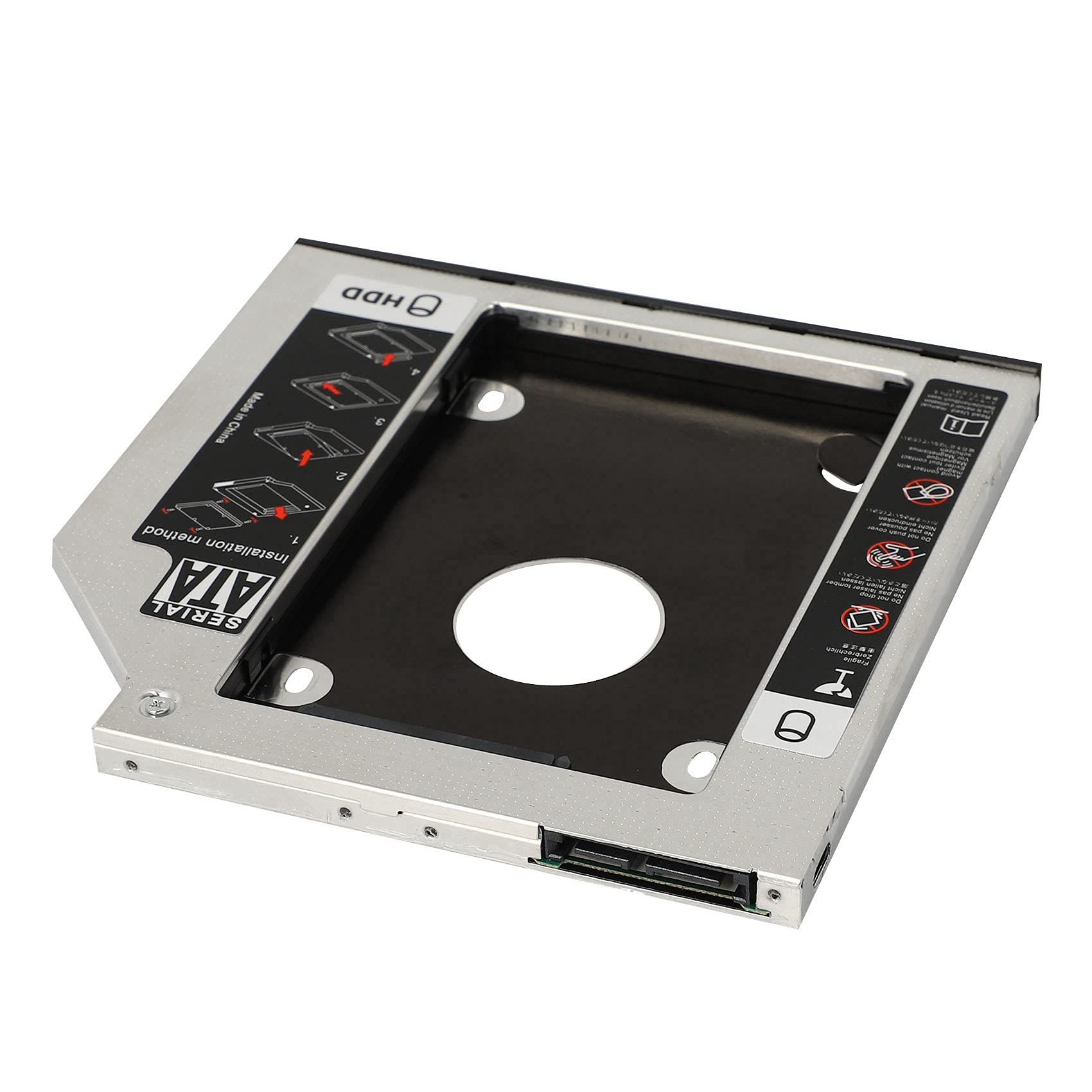 Vadillo 2X Universal 9.5mm SATA HDD/SSD Hard Drive Tray Enclosure - Compatible with 2.5