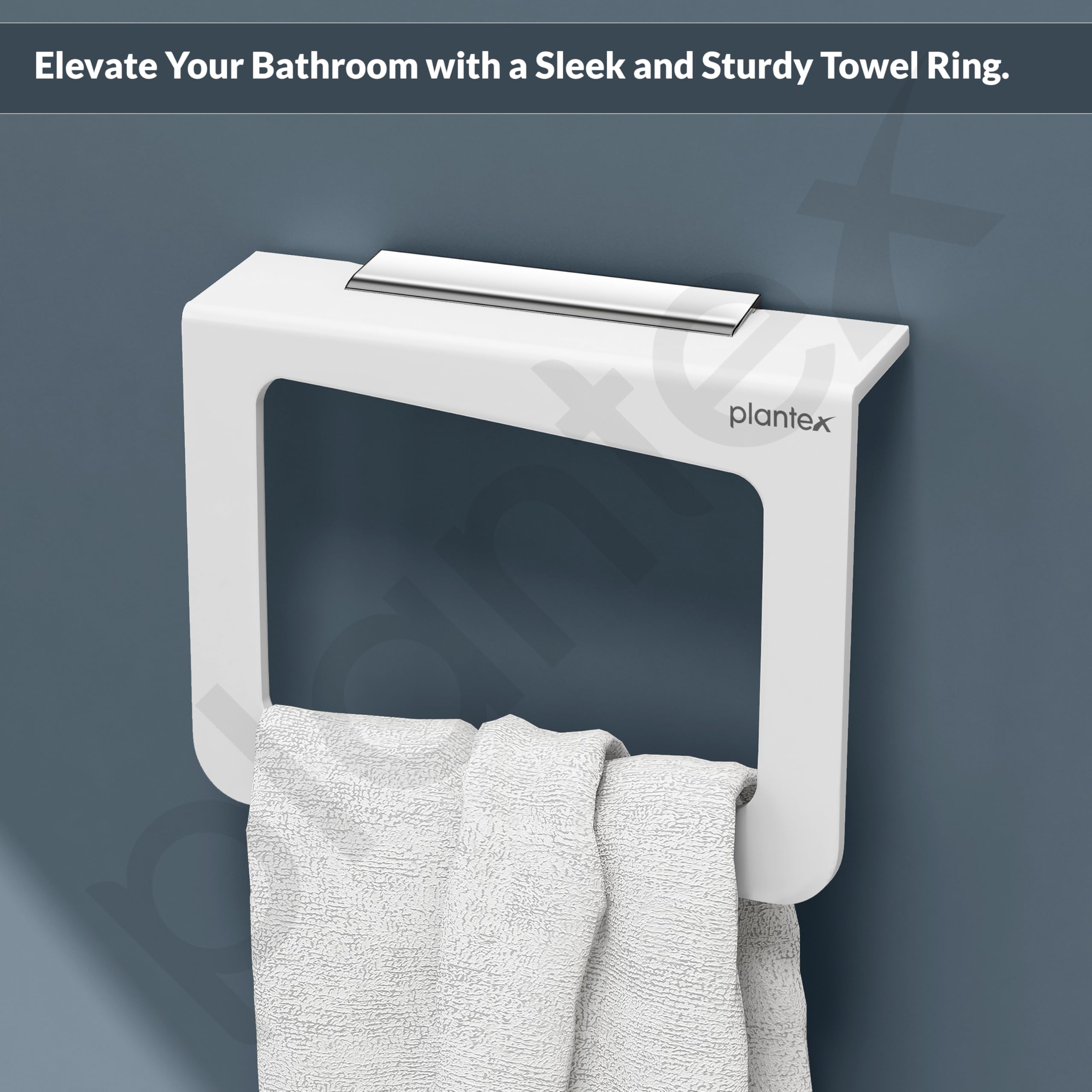 Plantex Acrylic Towel Holder - Modern Square White Bathroom & Kitchen Accessory for Hand Towels, Napkins & Wash Basins | Perfect for Bathroom Organization & Kitchen Decor