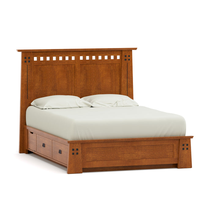Highlands Platform Storage Bed Frame with Underbed Drawers - Modern Wooden Bed with Ample Storage Space for Bedroom, Guest Room, or Small Apartments