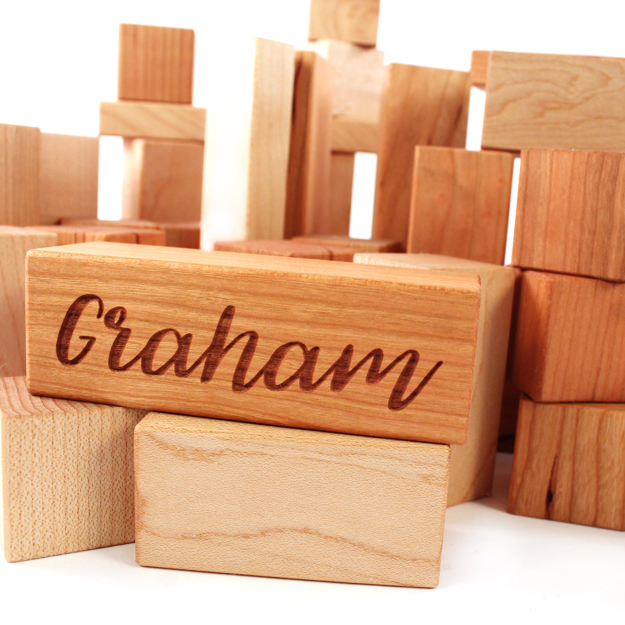 50-Piece Wooden Building Blocks Set - Natural Wood Kids Educational Toys for Toddlers & Preschoolers - Perfect for Creative Play, Learning & STEM Activities at Home or School