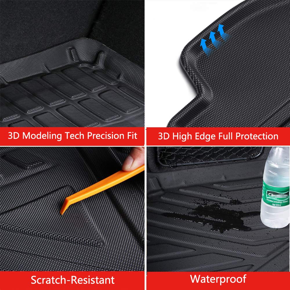 **2013-2017 Honda Accord Custom Fit All-Weather Rear Trunk Tray Cargo Liner - 3D Tech Waterproof TPO Protector Mat for Sedan (Excludes Hybrid Models) | Durable & Flexible Car Accessories for Travel, Groceries & Outdoor Adventures**