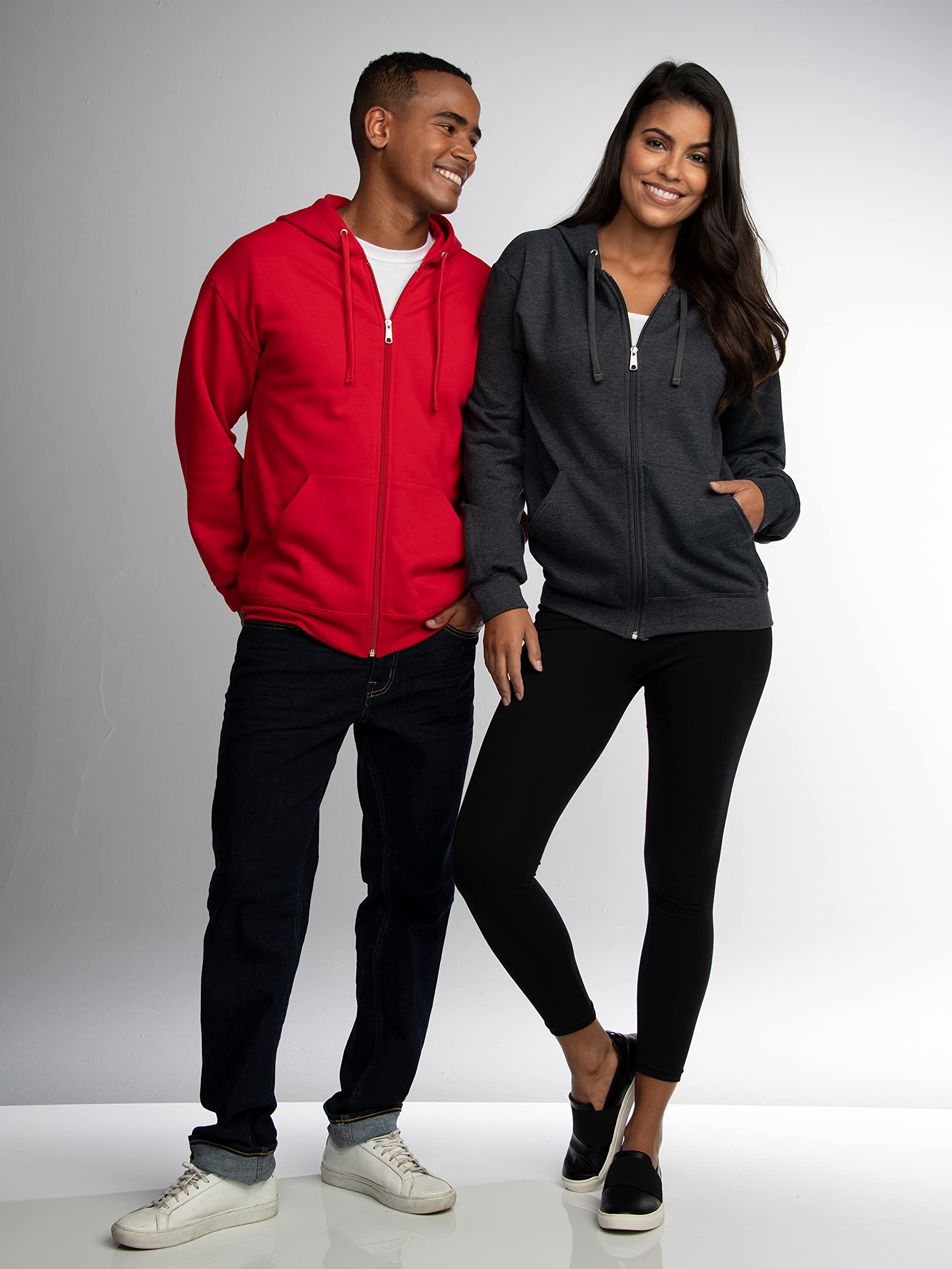 Fruit of the Loom Unisex Adult EverSoft Fleece Full Zip Hoodie Sweatshirt - Cozy Winter Wear for Men & Women - Perfect for Outdoor Activities, Gym & Casual Loungewear