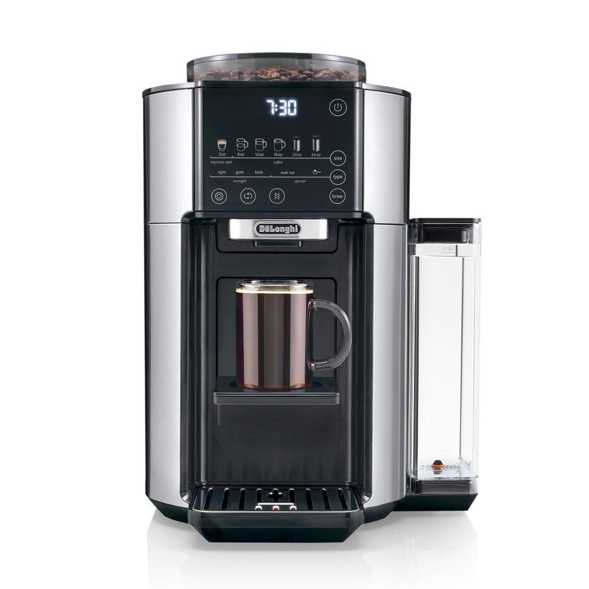 DeLonghi TrueBrew Automatic Coffee Maker Machine with Stainless Steel Finish - Perfect for Home, Office & Restaurant Use