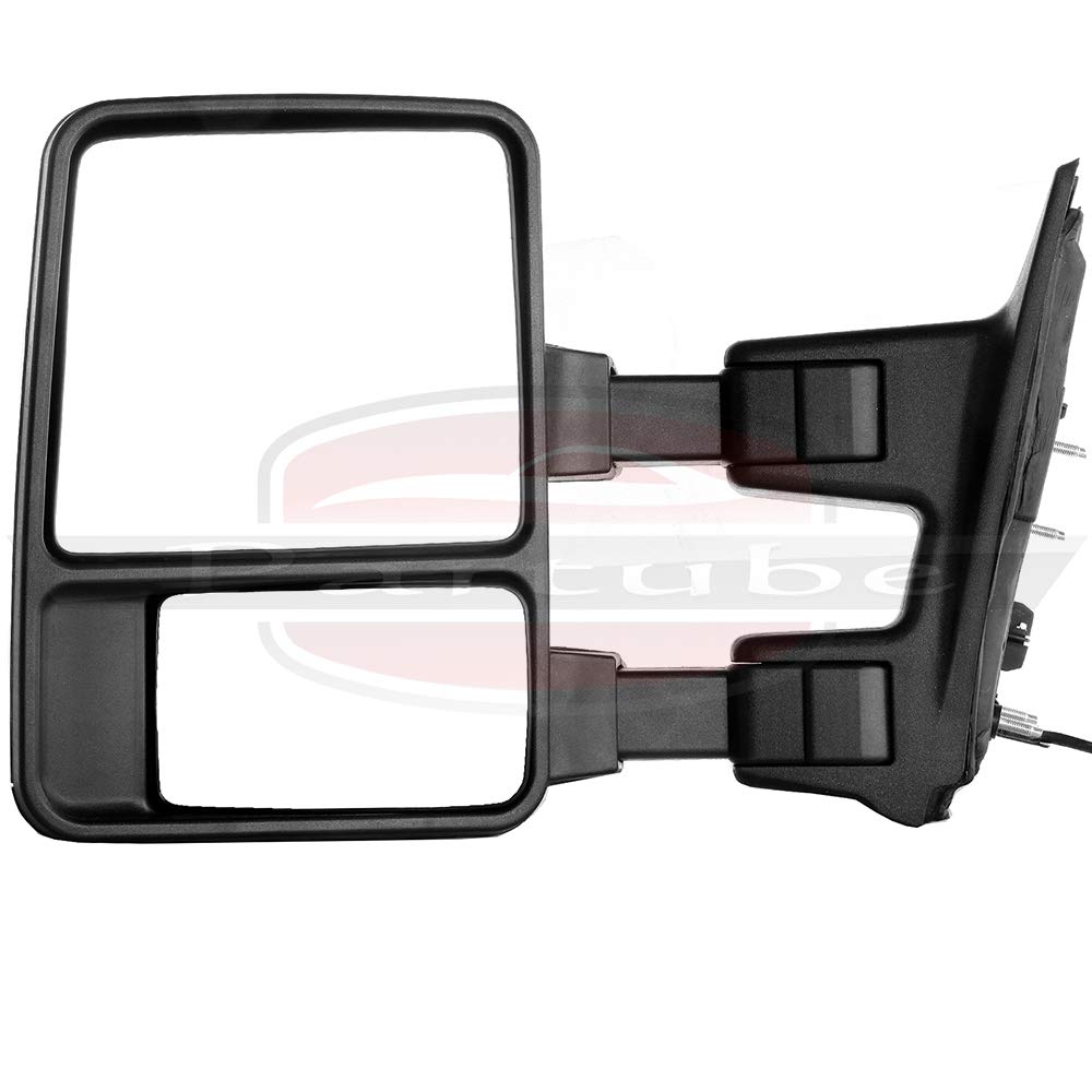 CCiyu Towing Mirrors for 2008-2014 Ford F250 F350 F450 F550 Super Duty Trucks - Smoke Signal LED Turn Signal - Durable Replacement Side View Mirrors for Enhanced Safety & Towing Visibility