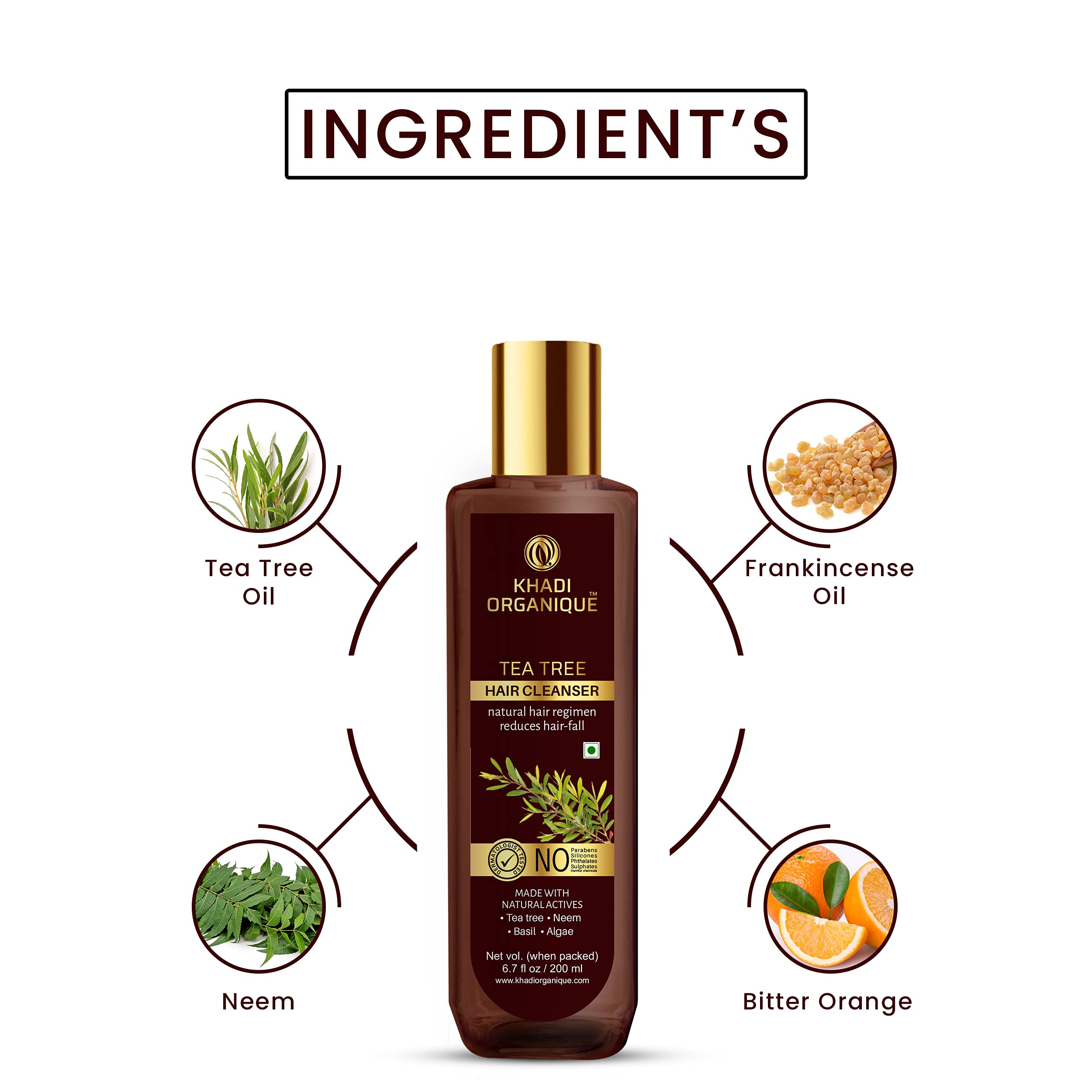 Khadi Organique Anti Dandruff & Acne Treatment Kit - Tea Tree Hair Shampoo 200ml + Tea Tree Face Wash 100ml (2-Pack) for Scalp Care & Clear Skin | Natural Ayurvedic Solution for Oily Scalp & Acne-Prone Skin