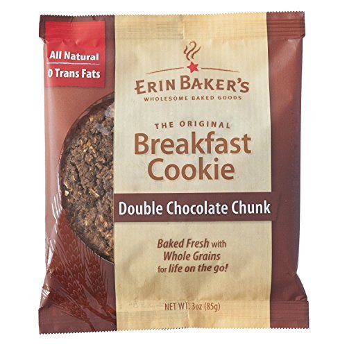 Erin Baker's Double Chocolate Breakfast Cookies - 12 Pack (3-Ounce Individually Wrapped) | Healthy Morning Snack, On-the-Go Energy Bites & Office Treats