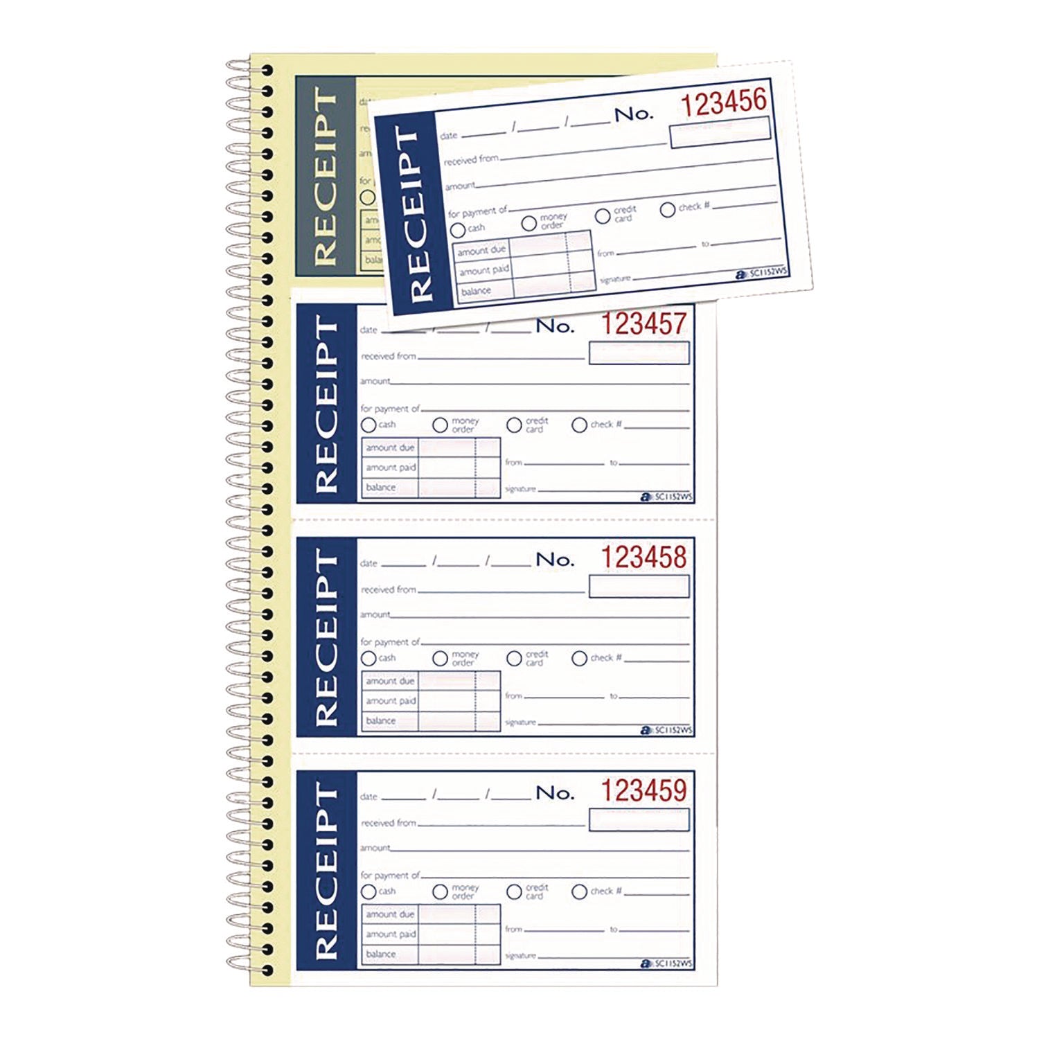 Adams® Write 'n Stick Receipt Book - 2-Part Carbonless, 4.75