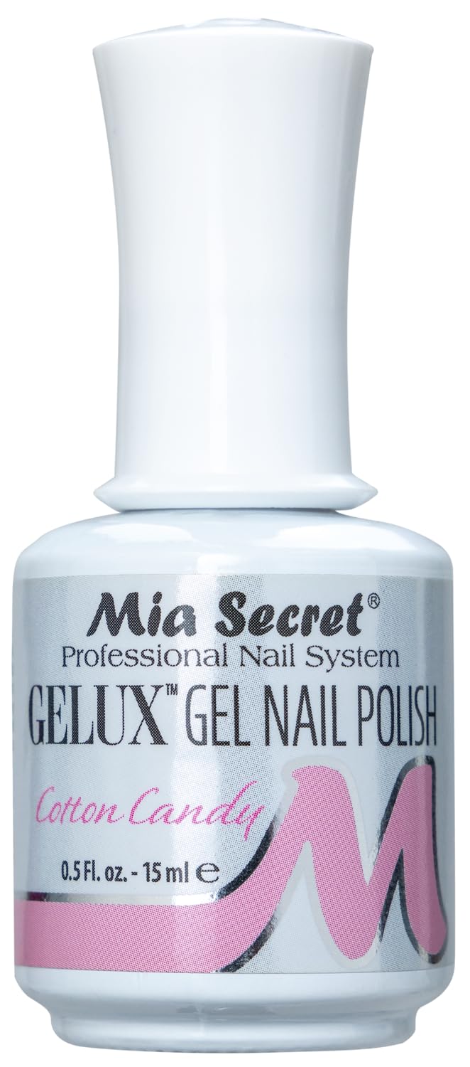 Mia Secret Gelux Soak-Off Gel Nail Polish - Cotton Candy Pink UV/LED Lamp Cured Long Lasting Gel Polish - Perfect for Manicures, Pedicures & Nail Art Designs