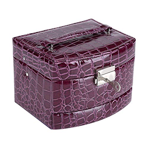 Elegant Purple Jewelry Box for Women - Portable Jewelry Organizer with Fine Craftsmanship | Perfect for Travel, Home Storage & Gift Giving