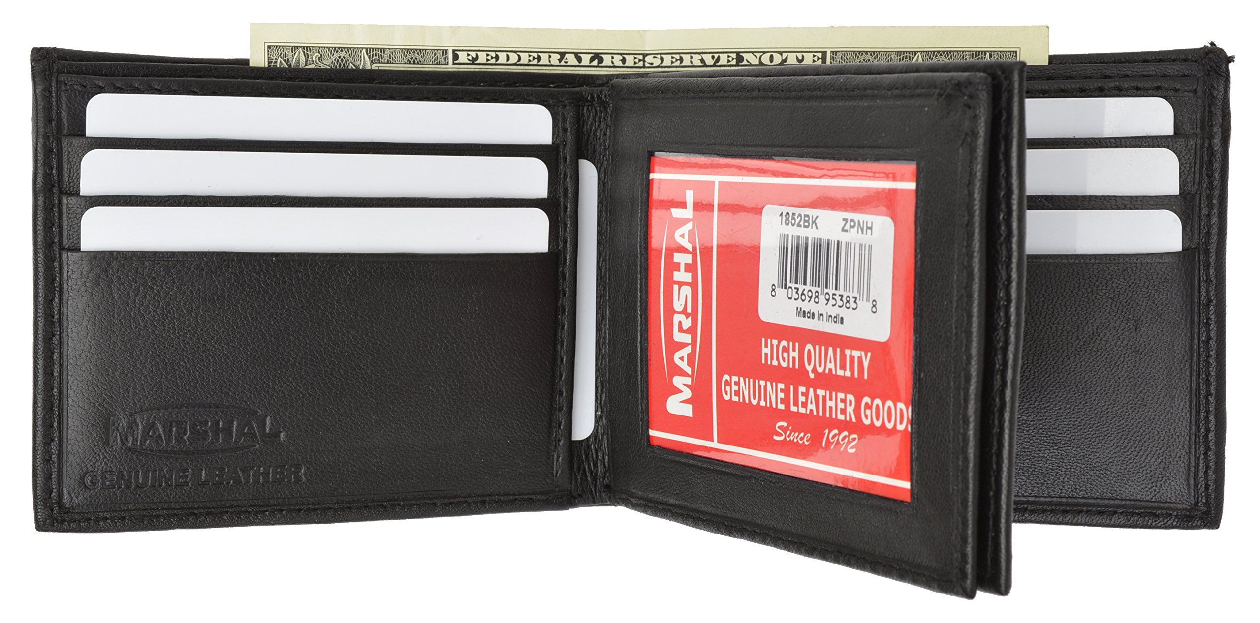 Premium Men's Genuine Leather Bifold Wallet with Triple Card Windows - Slim & Durable for Everyday Use, Business, Travel & Gifting