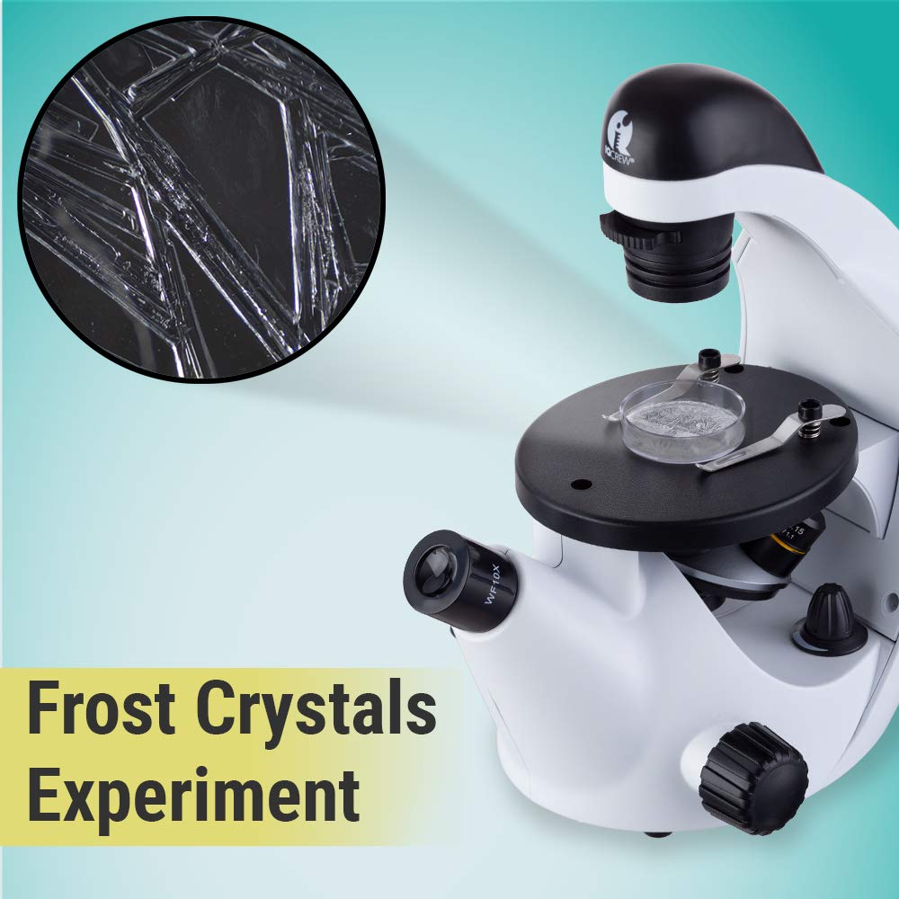 IQCrew by AmScope Kids Inverted Microscope Kit with Slides, Specimens & Educational Book - STEM Science Toy for Children | Home Learning, Classroom Labs & Science Fair Projects