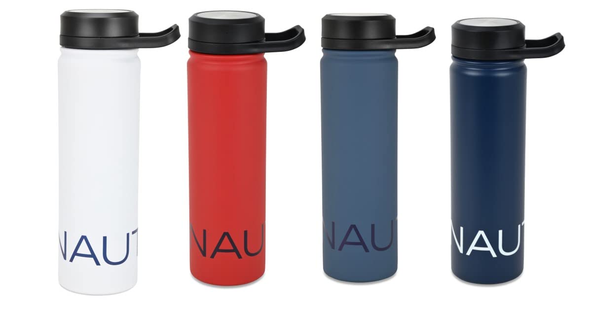 Nautica Insulated Stainless Steel Water Bottle - 32oz Large Reusable Metal Water Bottle for Gym, Travel & Outdoor Activities - Leakproof & BPA-Free - Anchor Design