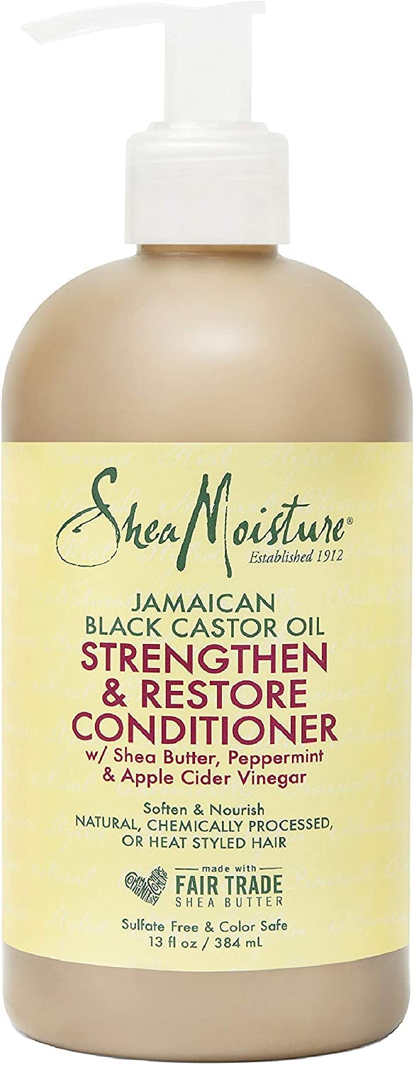 SHEA MOISTURE Jamaican Black Castor Oil Shampoo & Conditioner Set - Strengthen & Restore Hair with Rosemary Oil for Hair Growth - Natural Hair Care for Dry, Damaged Hair - Perfect for Daily Use & Hair Treatment (Pack of 1)
