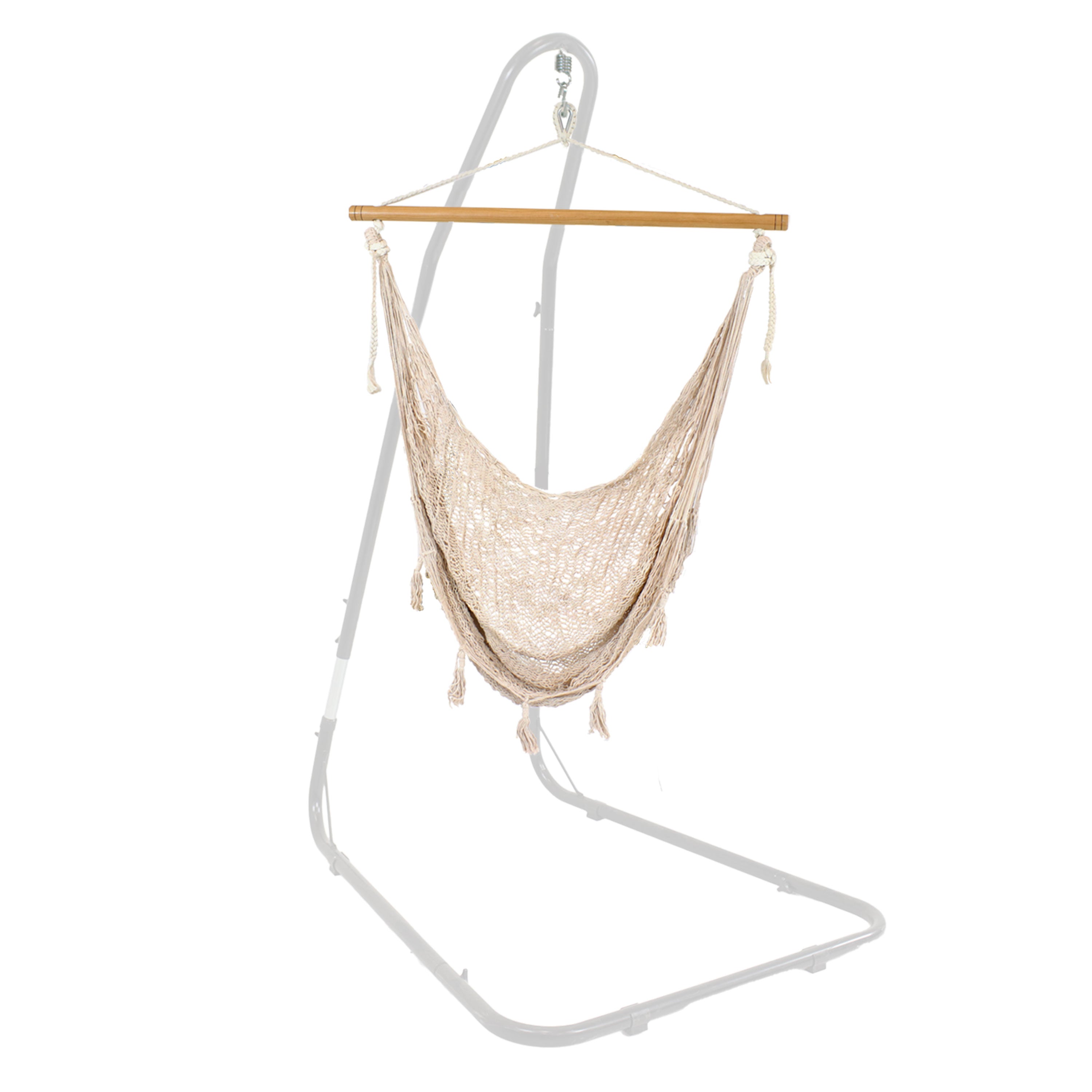 Sunnydaze Extra Large Natural Mayan Hanging Hammock Chair - Perfect for Outdoor Relaxation in Backyard, Garden, or Patio