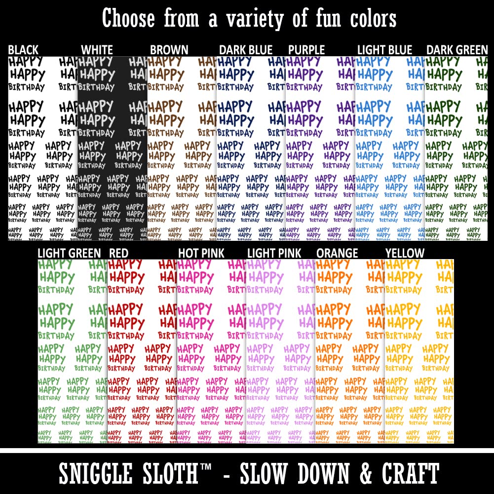 Happy Birthday Temporary Tattoos - Cute Text Fake Body Art Waterproof Stickers for Women Men Kids - Black Design (1 Sheet) - Perfect for Birthday Parties, Festivals & Special Events