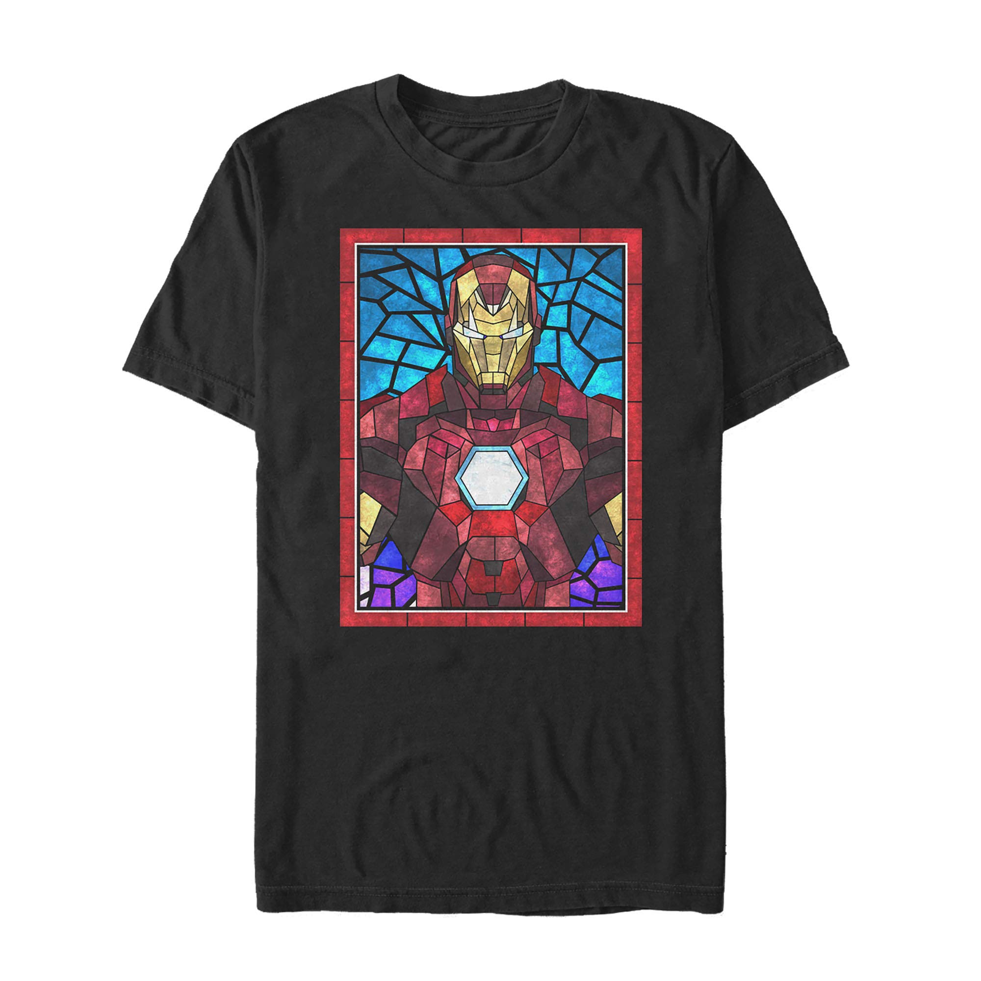 Marvel Iron Man Stained Glass Graphic T-Shirt for Men - Cool Superhero Tee for Casual Wear, Cosplay & Comic Con Events