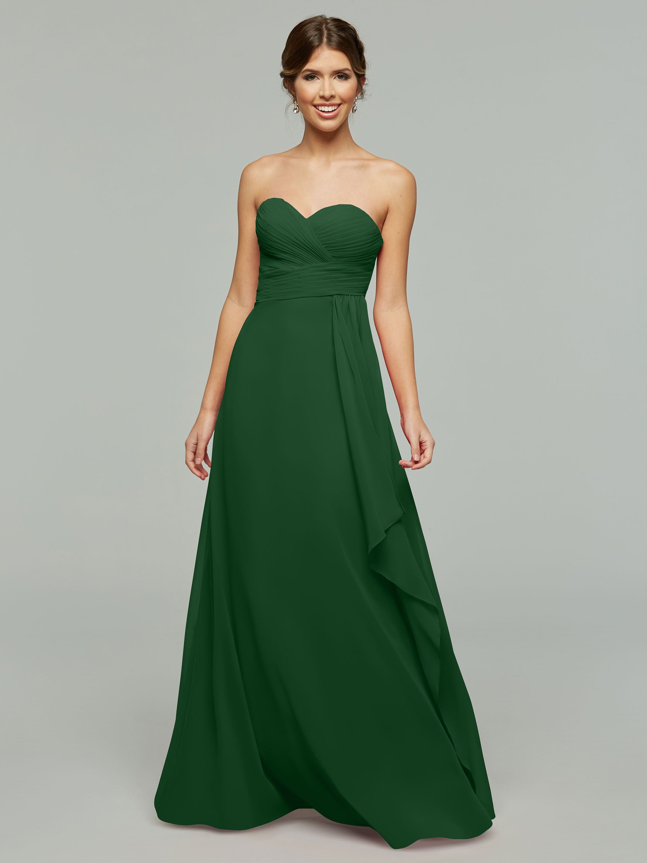 Elegant 80046 Chiffon Sheath Bridesmaid Dress with Sweetheart Neckline - Perfect for Weddings, Formal Events & Special Occasions