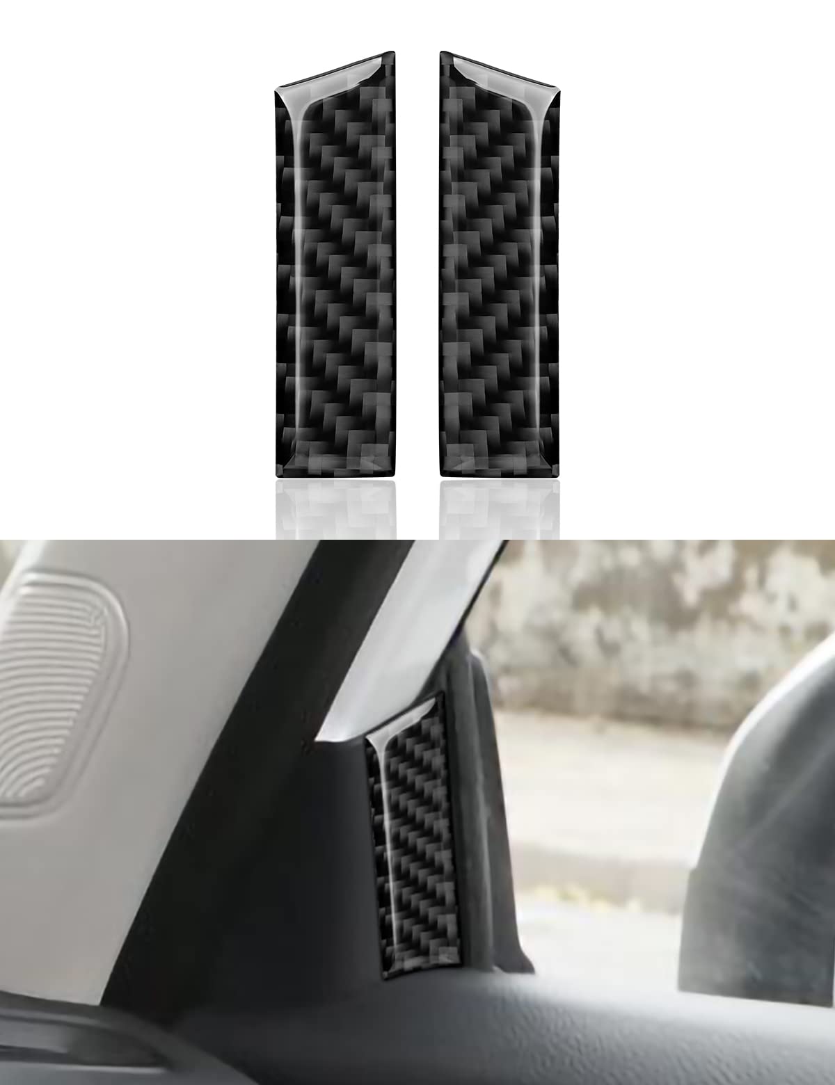 2022-2023 Honda Civic 11th Gen Carbon Fiber A-Pillar Decals - Interior Car Door Window Decorative Stickers | Upgrade Your Ride's Style for Sedan & Coupe Models