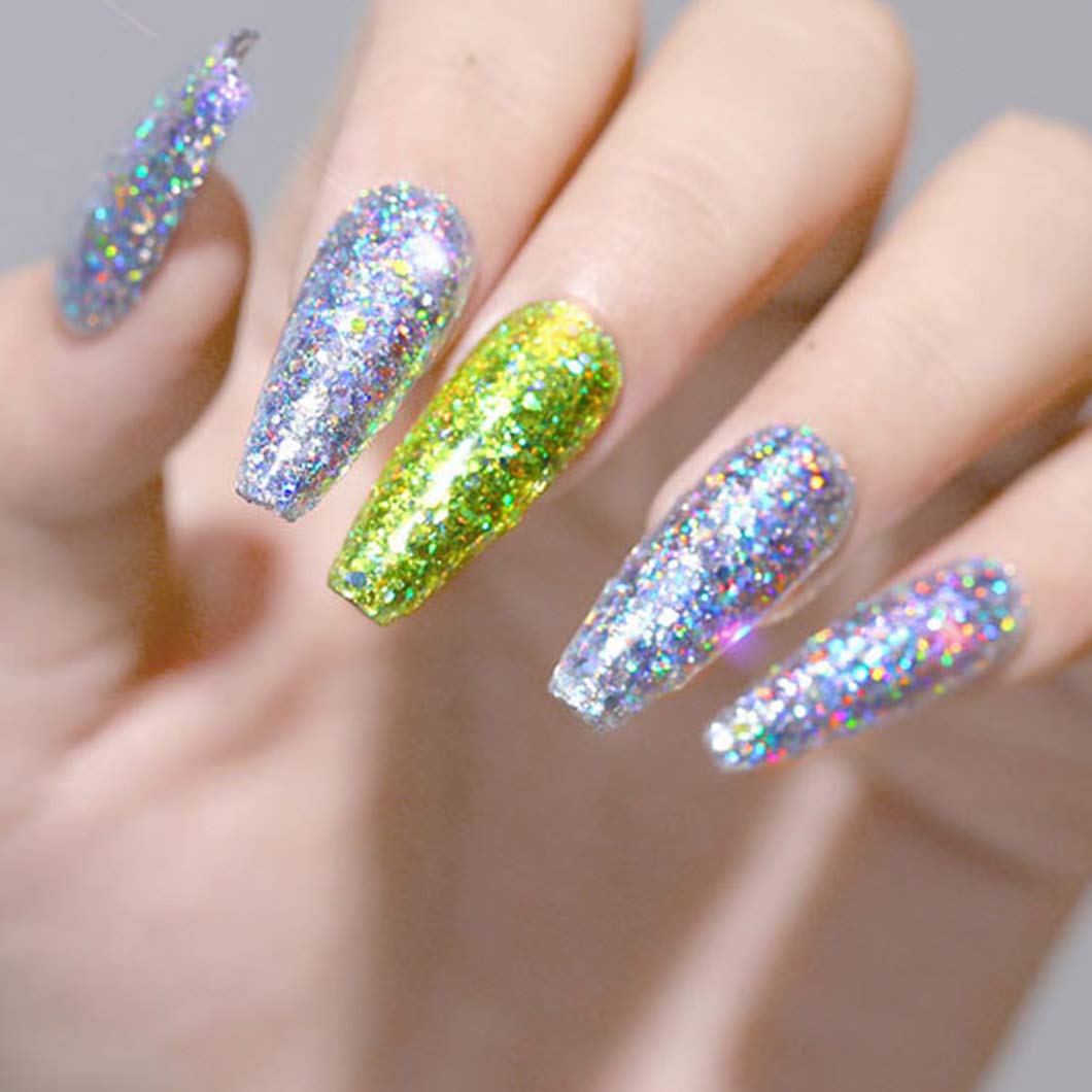 12 Colors Holographic Glitter Superfine Nail Sequins - Iridescent Paillette Mix for Nail Art & DIY Manicure - Perfect for Acrylic Nails, Gel Polish, and Salon Nail Designs