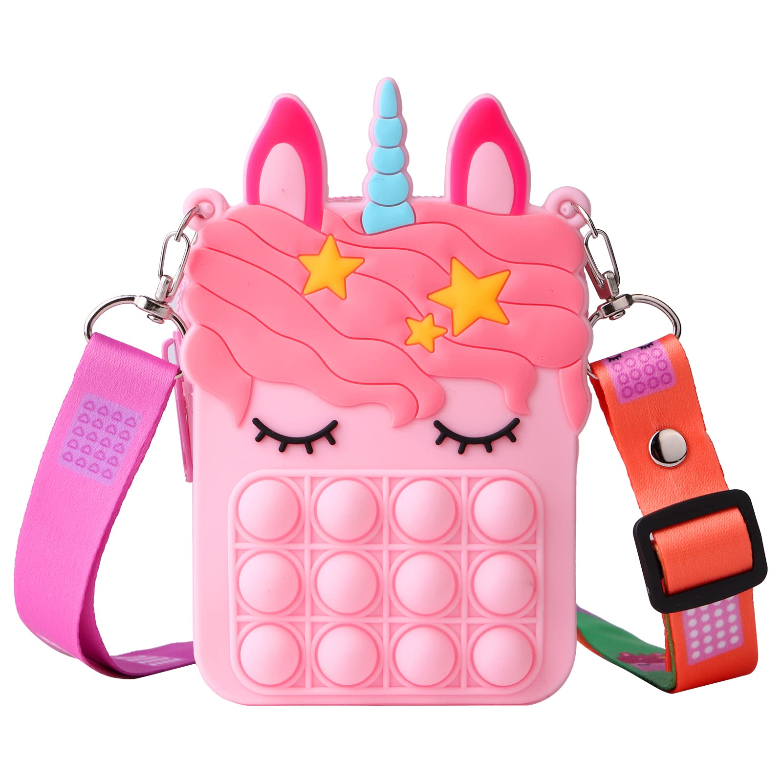 **Pink Kids Wallet & Shoulder Bag - Cute Bubbles Purse for Girls, Music Party Supplies & Accessories - Perfect for Birthday Gifts, School Use, and Playtime**