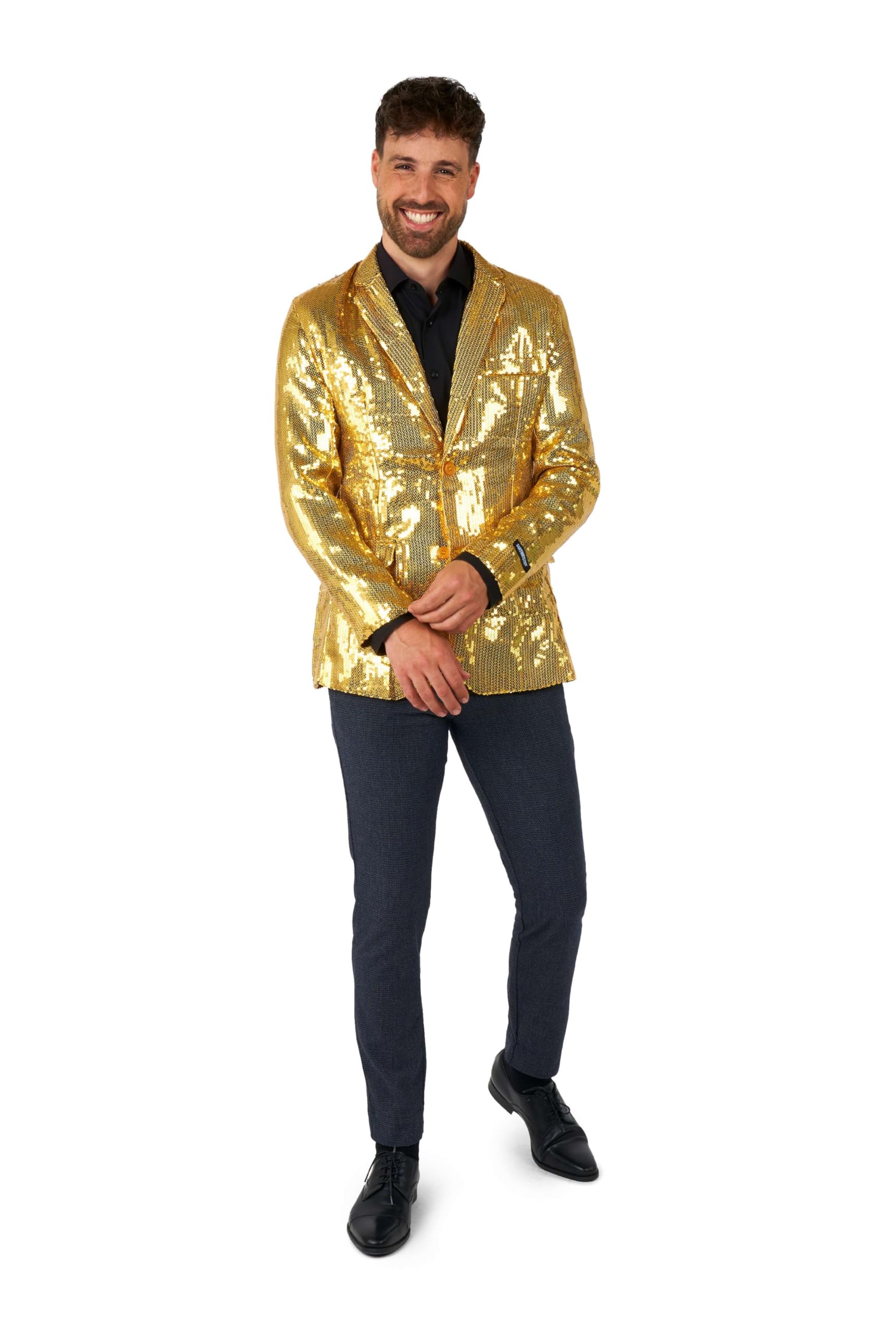 SUITMEISTER Men's Sequins Party Blazer - Slim Fit Shiny Tuxedo Jacket for Christmas, NYE, Prom & Special Occasions | Perfect for Weddings, Cocktail Parties & Nightclub Events