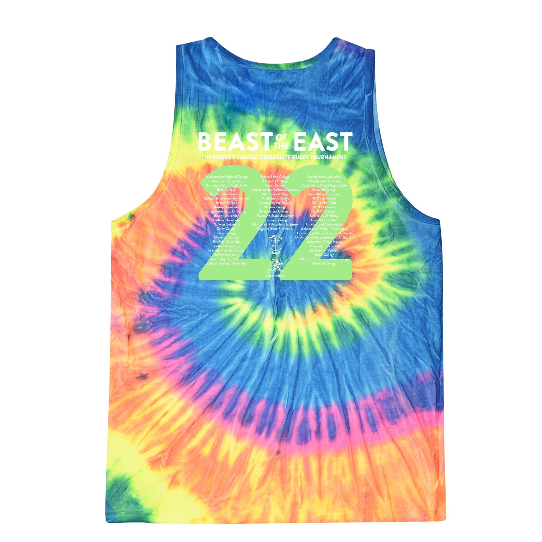 BOE '22 Hard Rugby Tie Dye Tank Top - Breathable Athletic Sleeveless Shirt for Men - Perfect for Rugby Training, Gym Workouts & Summer Sports