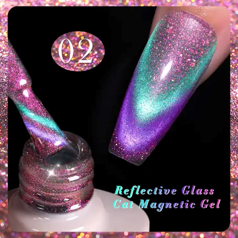 Reflective Glass Cat Magnetic Gel Nail Polish - Born Pretty - Long-Lasting Shine for Manicures & Pedicures - Perfect for Parties, Weddings & Special Occasions