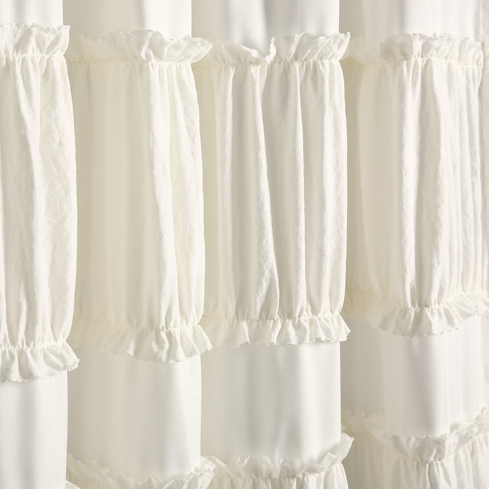 Lush Decor Nova Ruffle Curtains 42x95 Ivory - Elegant Window Dressing for Living Room