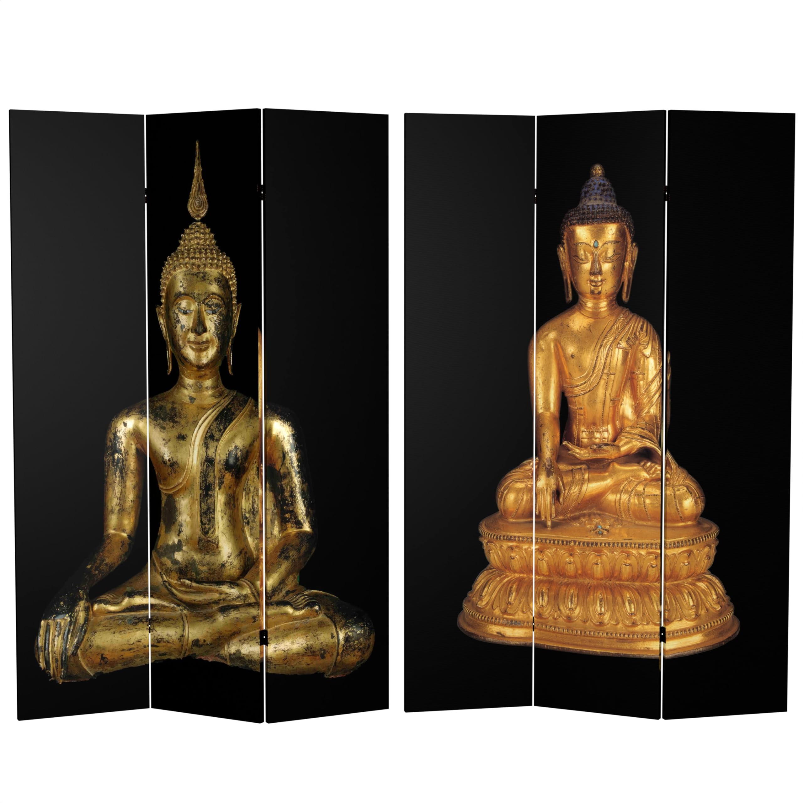6 ft. Tall Double Sided Thai Buddha Room Divider - 71