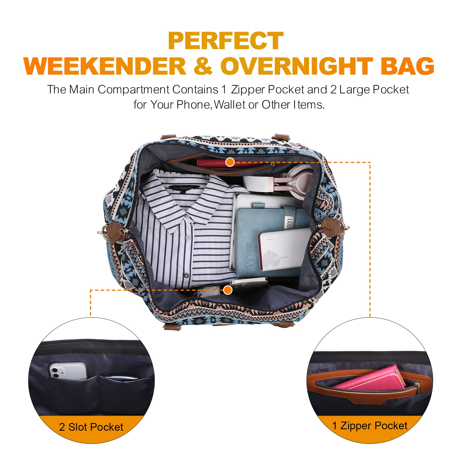 Stylish Canvas Weekender Bag for Women - Large Travel Duffle with Shoe Compartment & Toiletry Pouch - Perfect Carry-On for Gym, Hospital, Labor & Delivery, Weekend Getaways - Ideal for Travel, Workouts, and Overnight Trips