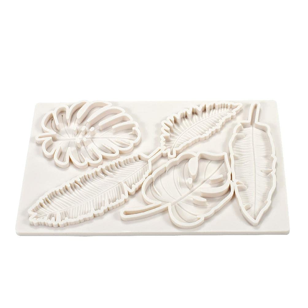 5-Cavity Food Grade Silicone Chocolate Molds - 3D Monstera Deliciosa Leaf Shaped Candy Molds for Cake Decorating, Fondant, DIY Desserts - Perfect for Baking, Party Treats & Holiday Gifts