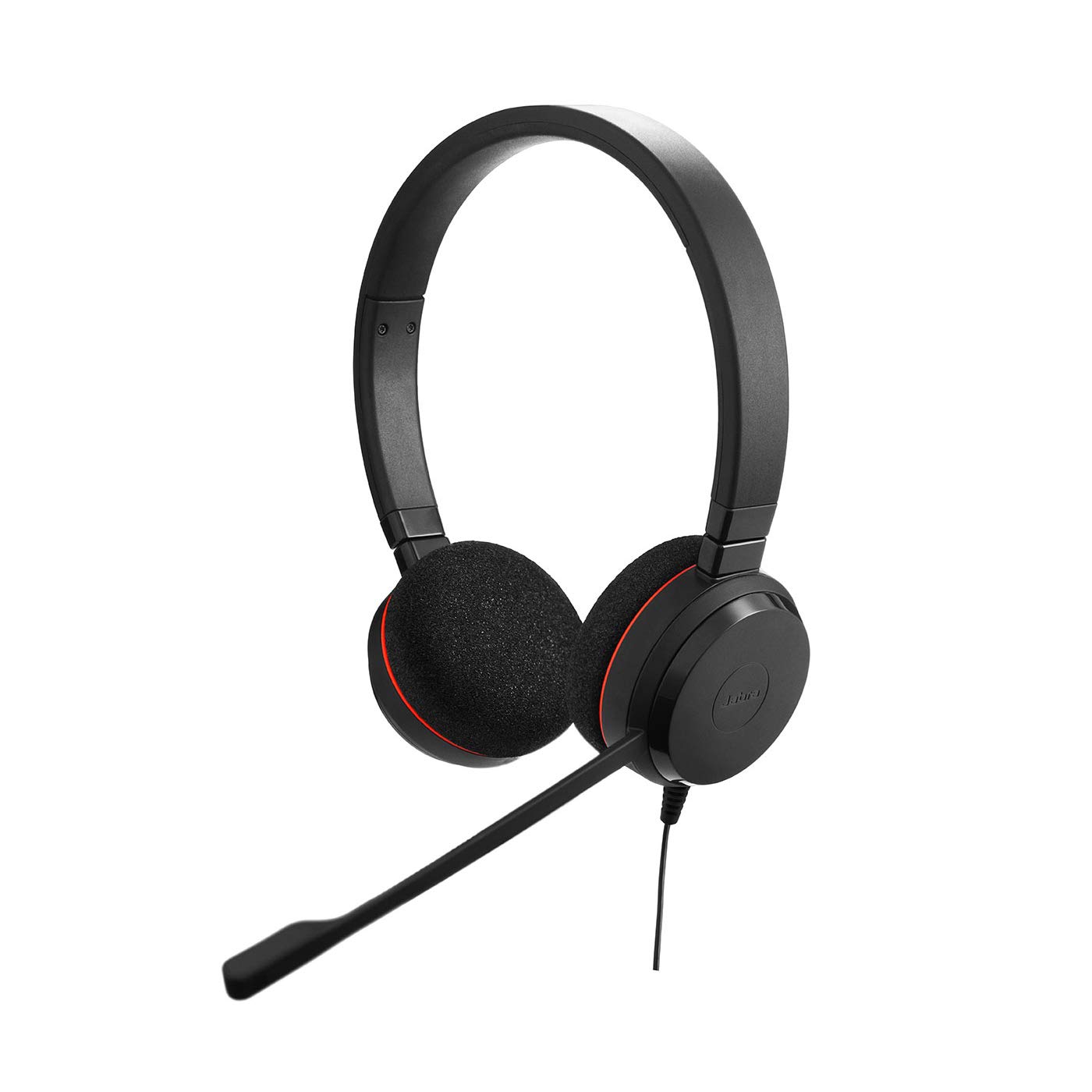 Jabra Evolve 20 UC Stereo Wired Headset with Microphone - Noise Cancelling Office Headphones for Calls & Music (Black) - Perfect for Remote Work, Video Conferencing & PC Gaming