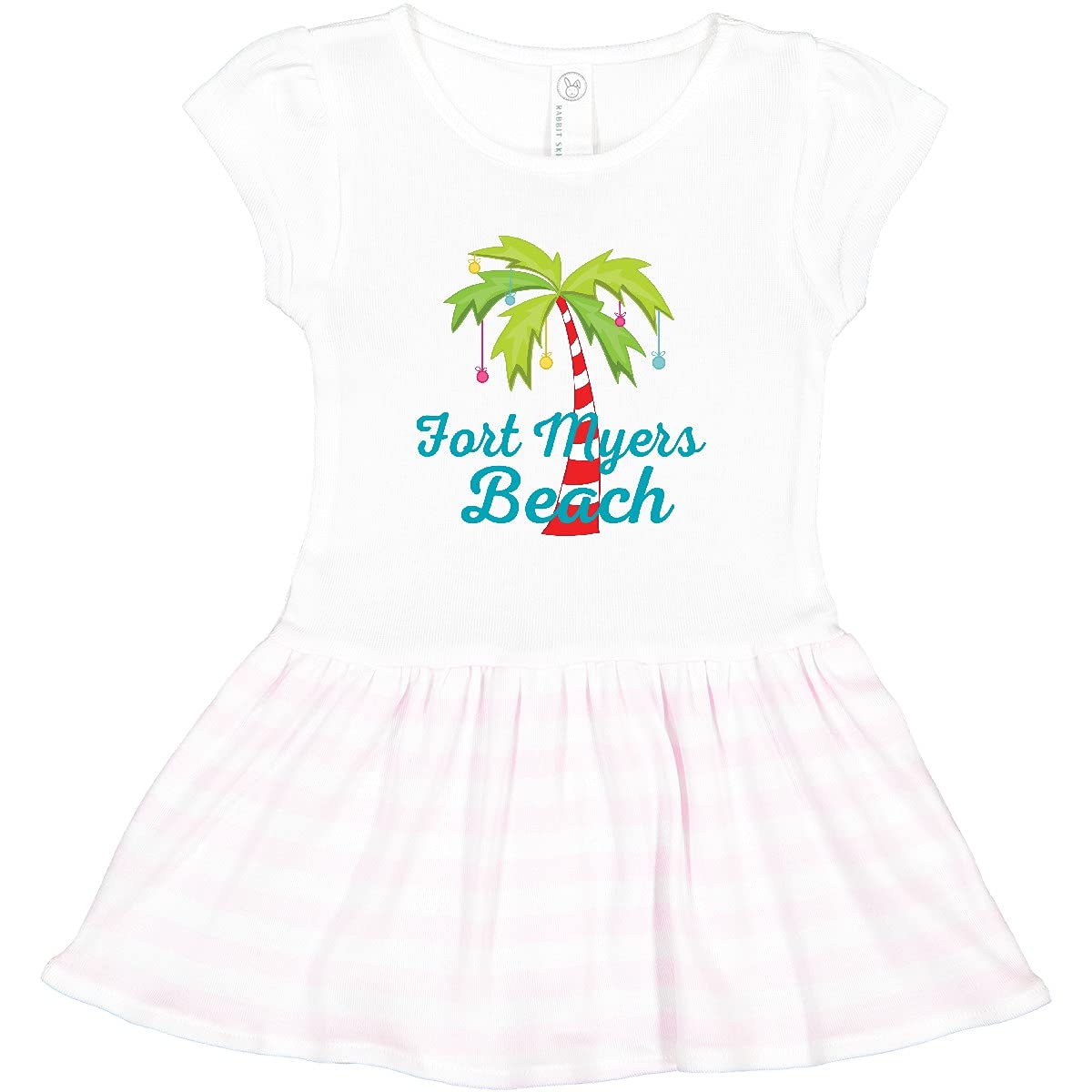 Inktastic Fort Myers Beach Florida Christmas Vacation Toddler Dress - Cute Holiday Outfit for Baby Girls, Soft Cotton Casual Wear for Family Photos & Festive Celebrations